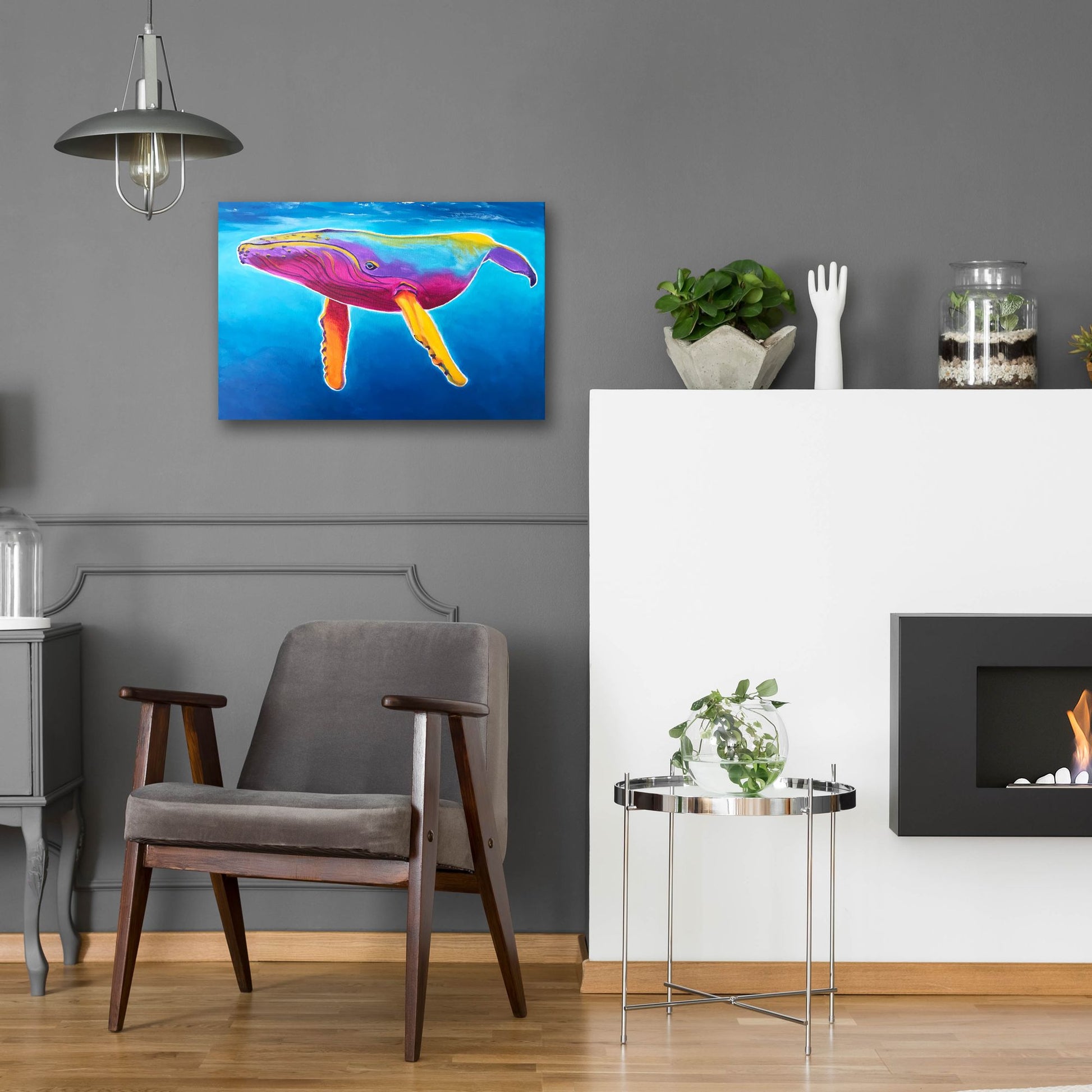 Epic Art 'Humpback Whale - Rainbow2 by Dawg Painter, Acrylic Glass Wall Art,24x16