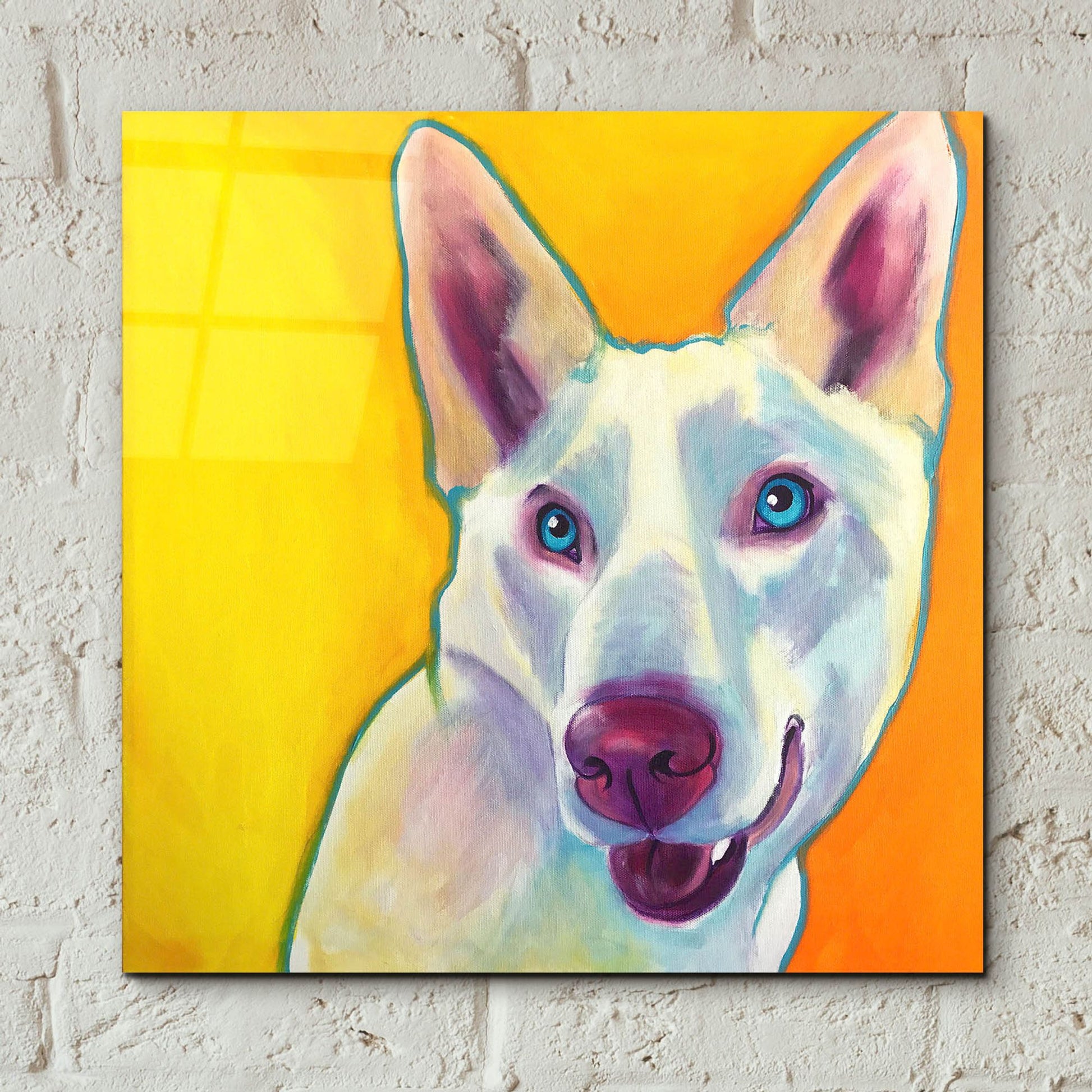 Epic Art 'Husky - Charlie2 by Dawg Painter, Acrylic Glass Wall Art,12x12