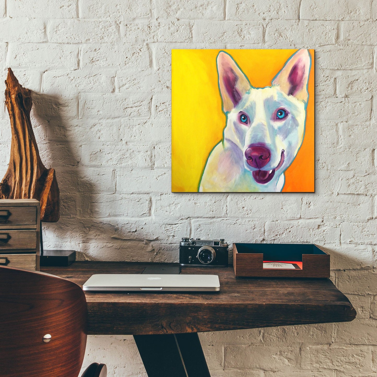 Epic Art 'Husky - Charlie2 by Dawg Painter, Acrylic Glass Wall Art,12x12