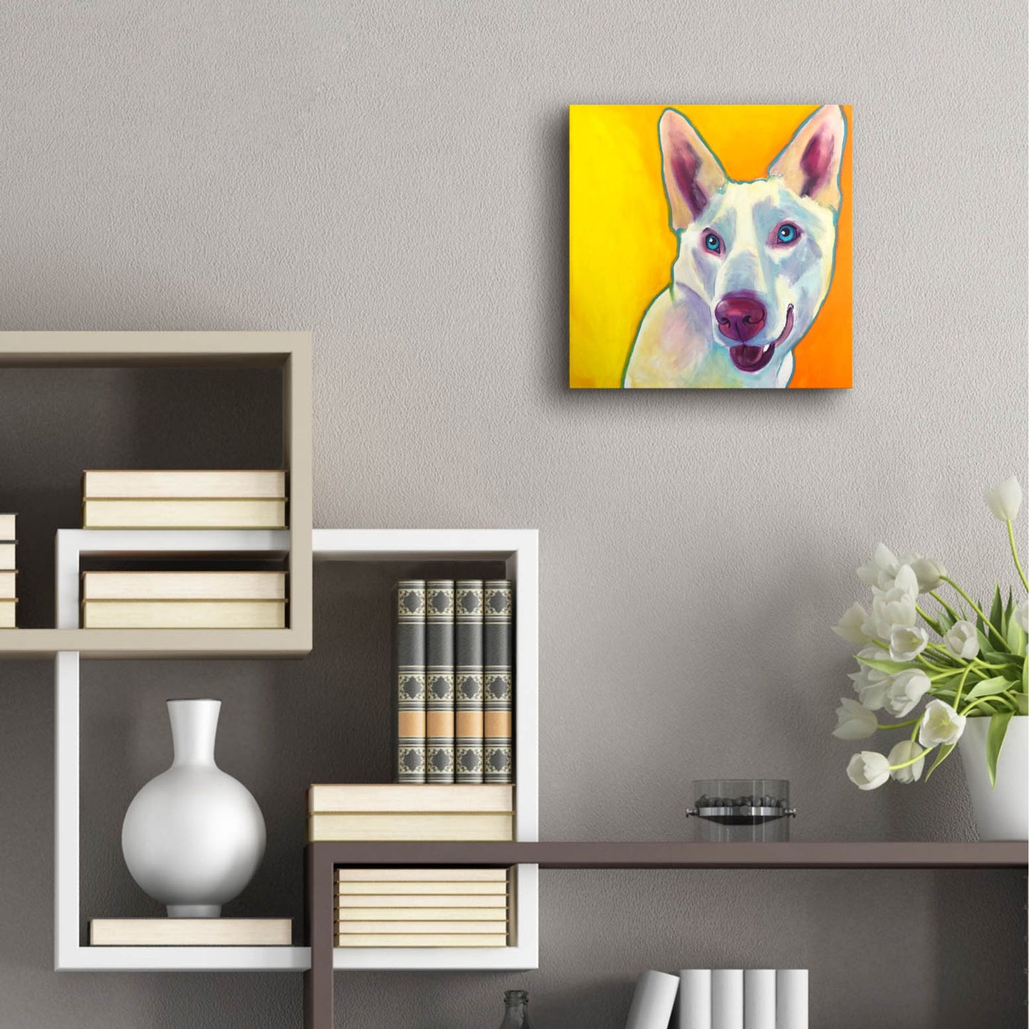 Epic Art 'Husky - Charlie2 by Dawg Painter, Acrylic Glass Wall Art,12x12