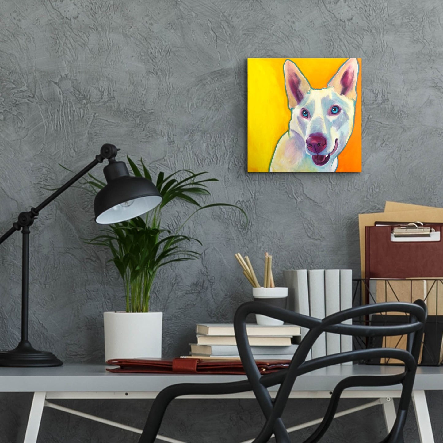 Epic Art 'Husky - Charlie2 by Dawg Painter, Acrylic Glass Wall Art,12x12