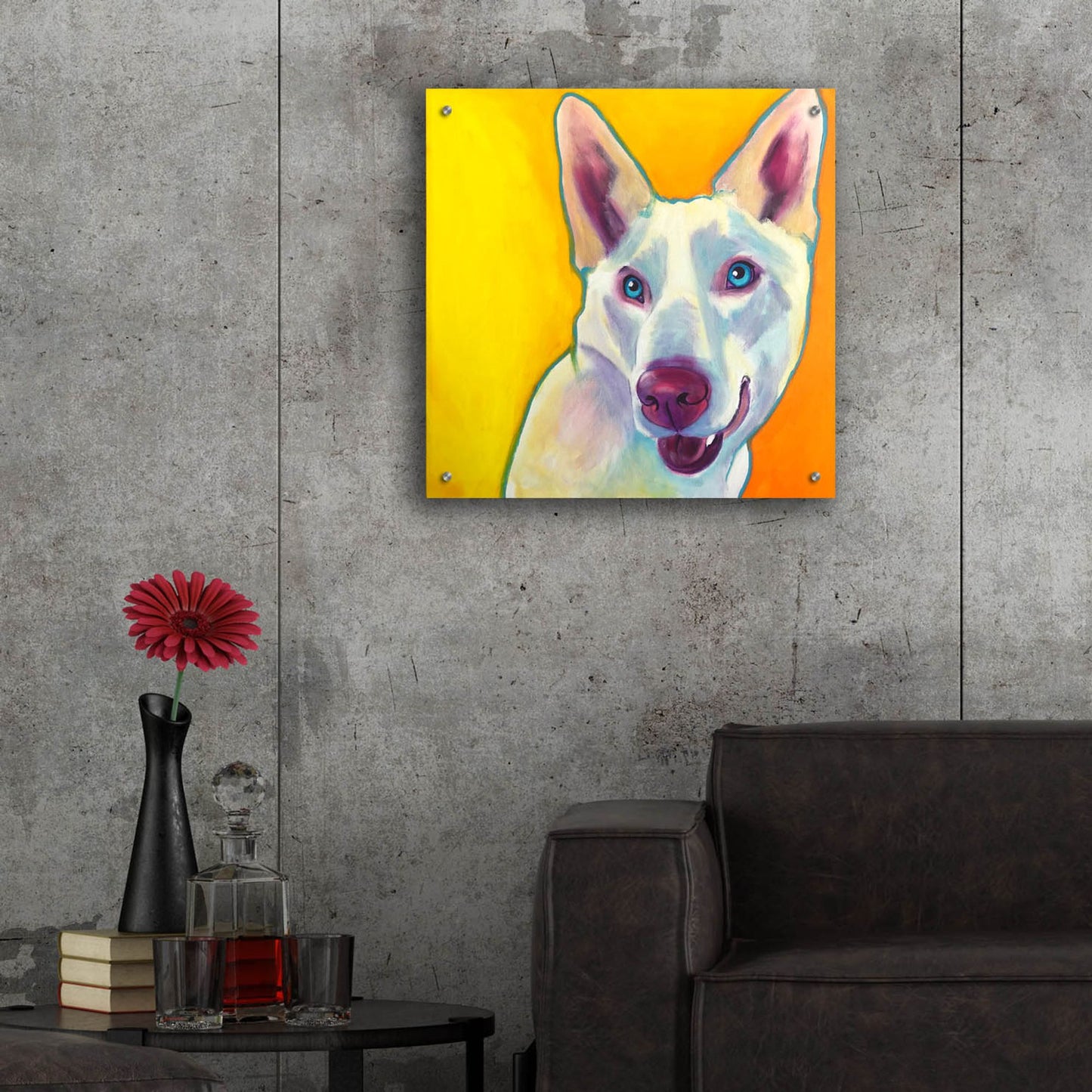 Epic Art 'Husky - Charlie2 by Dawg Painter, Acrylic Glass Wall Art,24x24