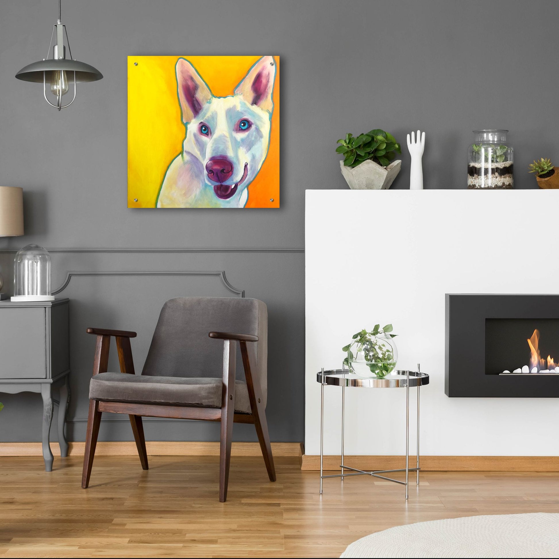 Epic Art 'Husky - Charlie2 by Dawg Painter, Acrylic Glass Wall Art,24x24