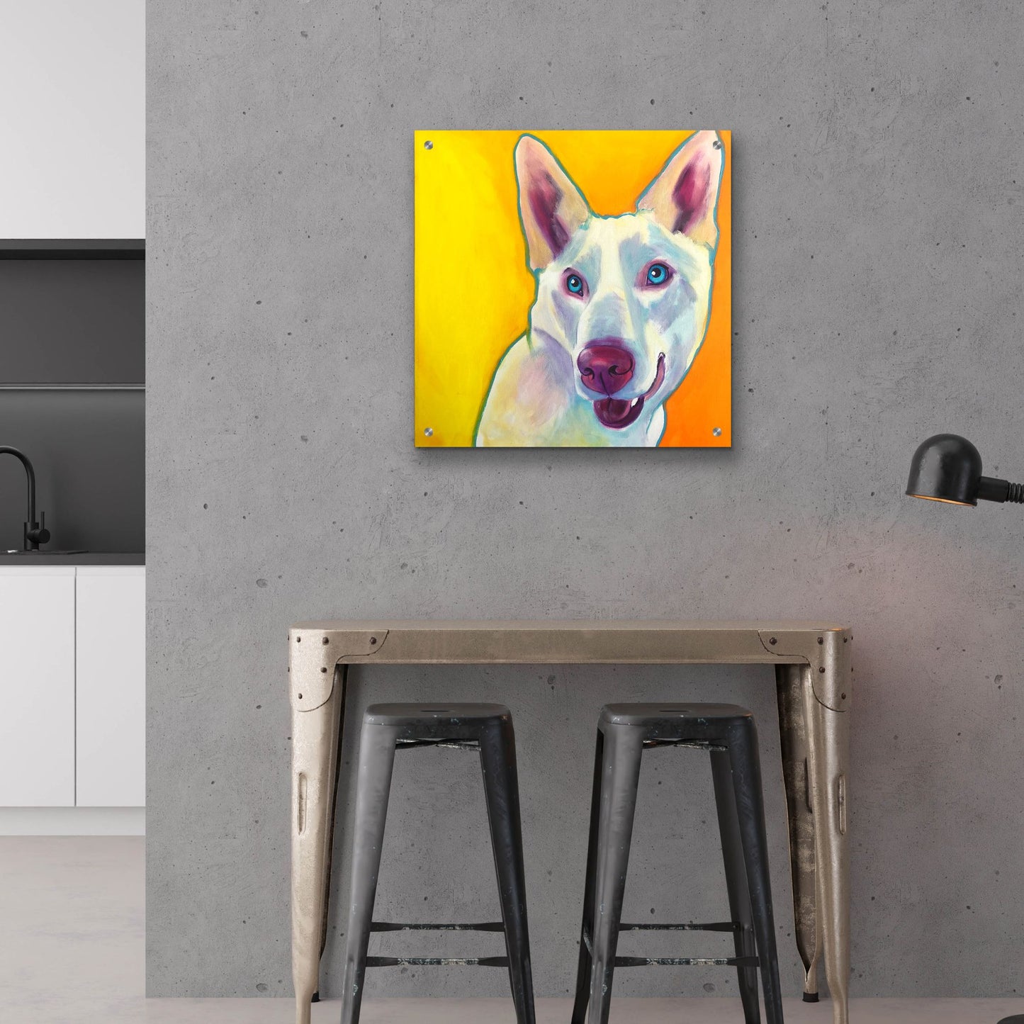 Epic Art 'Husky - Charlie2 by Dawg Painter, Acrylic Glass Wall Art,24x24