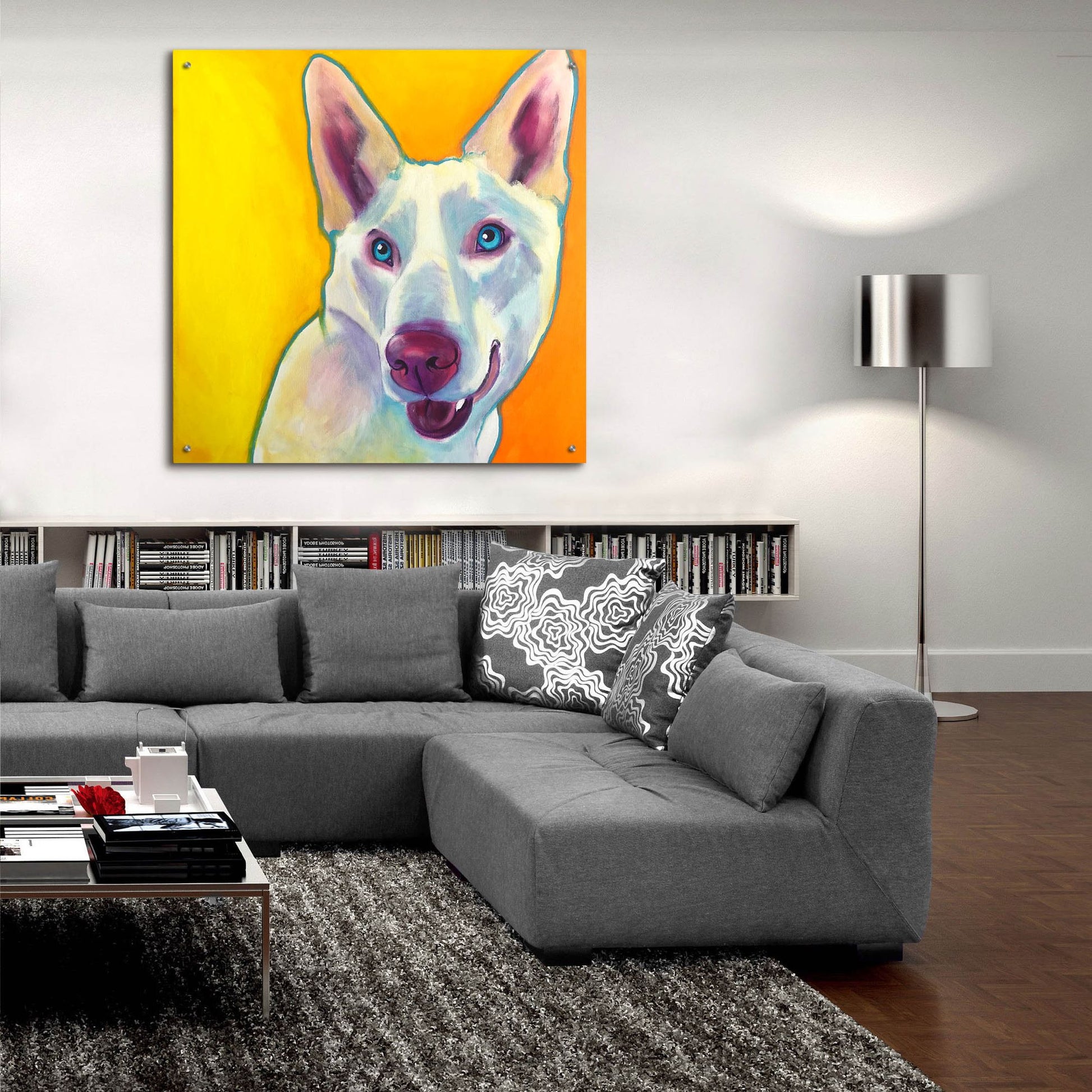 Epic Art 'Husky - Charlie2 by Dawg Painter, Acrylic Glass Wall Art,36x36