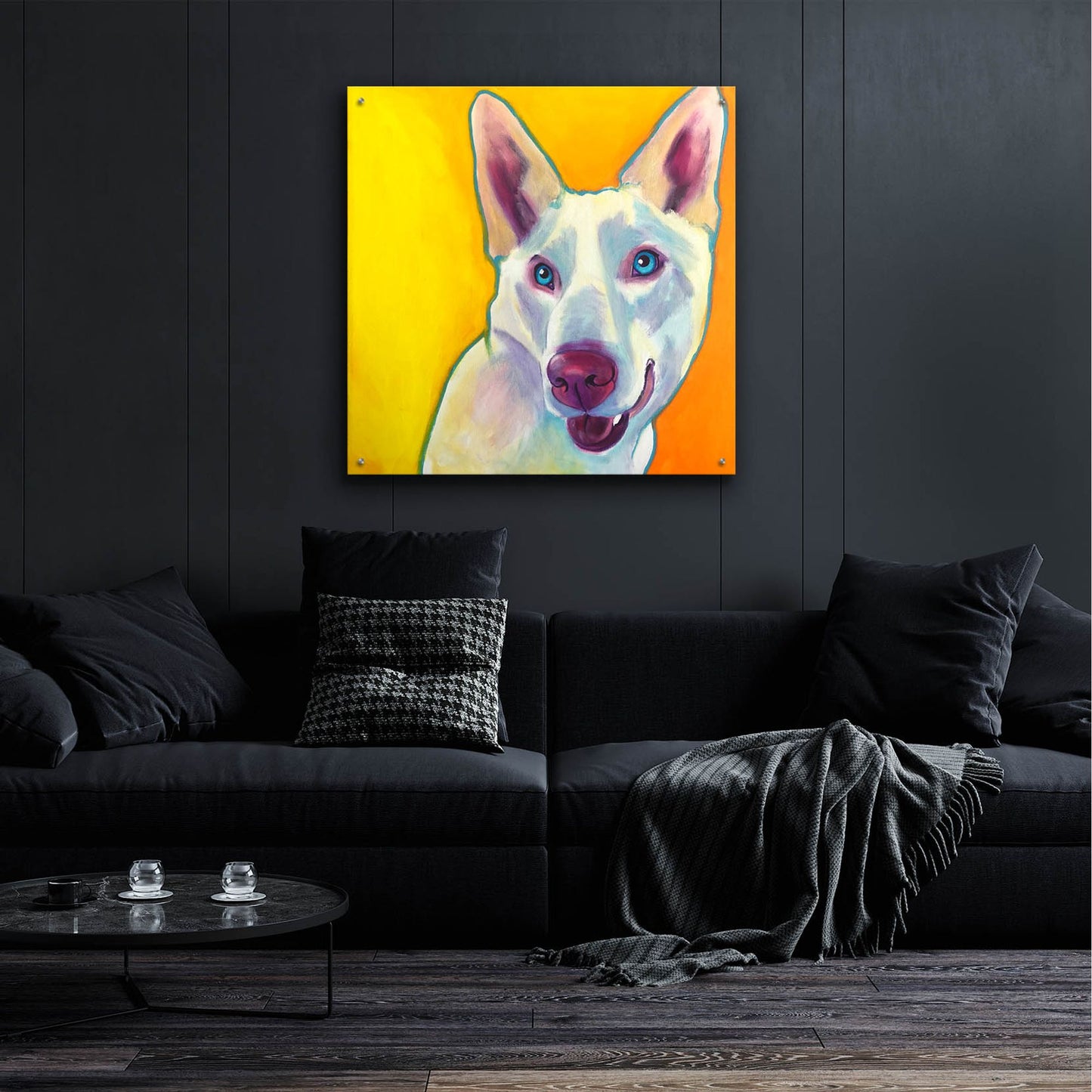 Epic Art 'Husky - Charlie2 by Dawg Painter, Acrylic Glass Wall Art,36x36