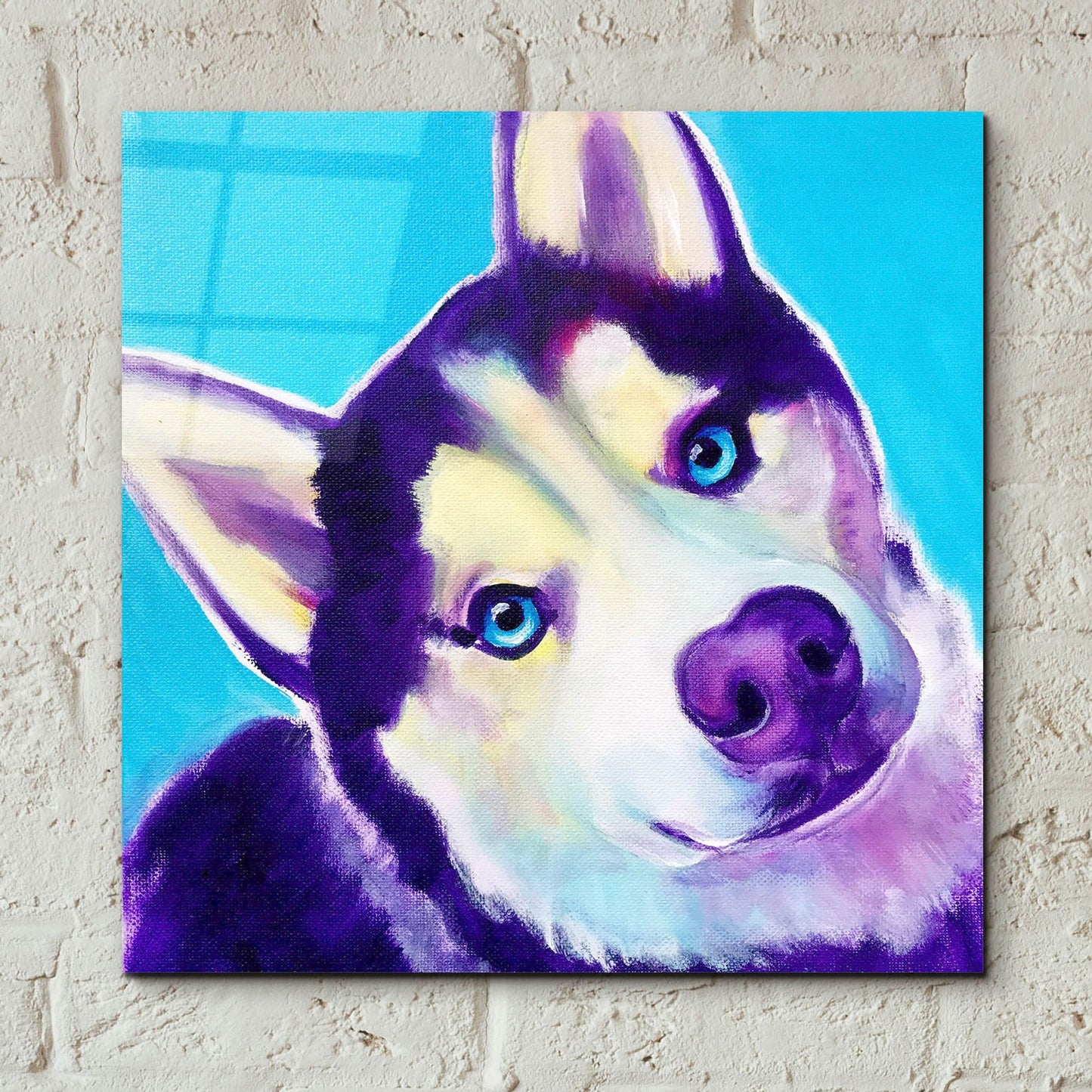 Epic Art 'Husky - Dico2 by Dawg Painter, Acrylic Glass Wall Art,12x12