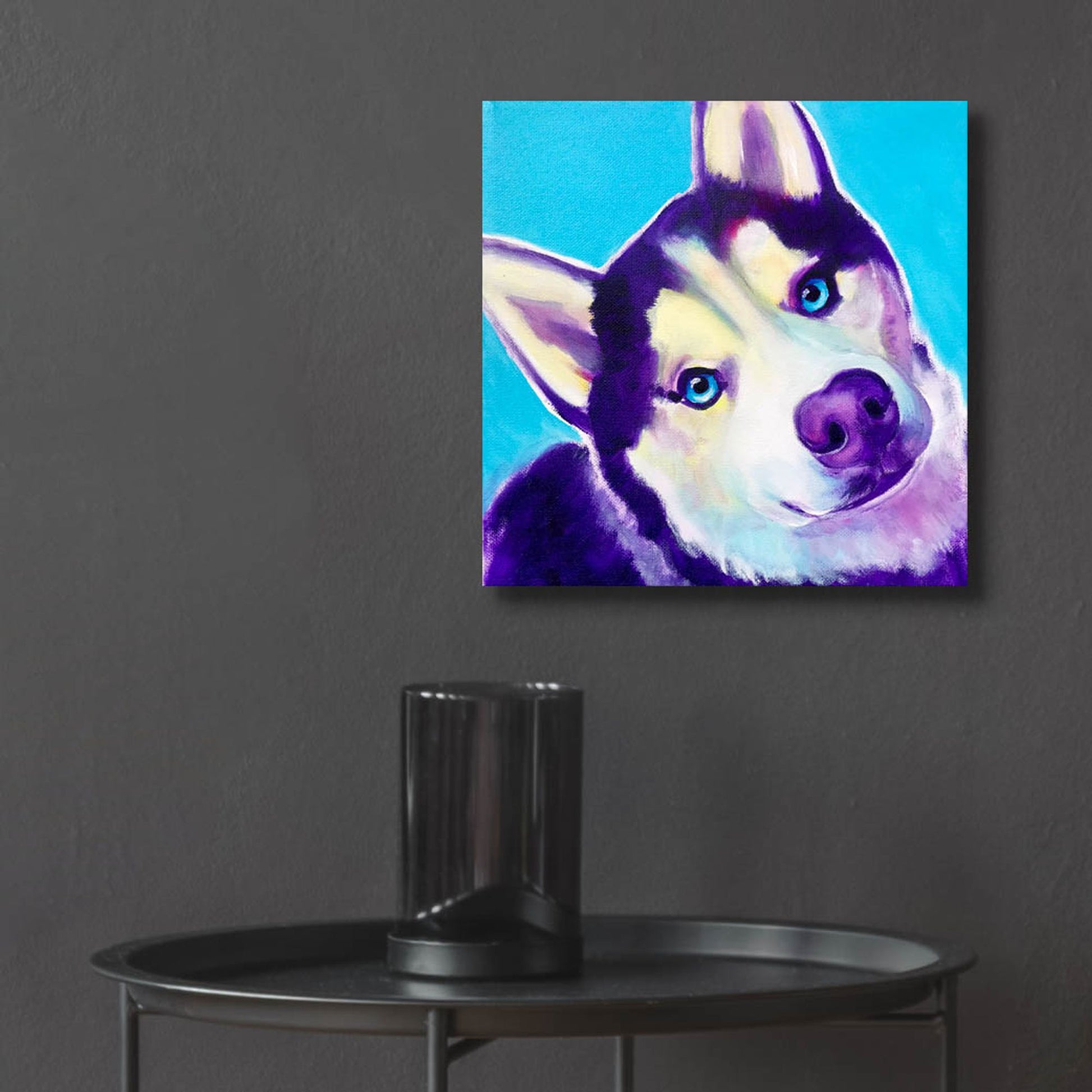 Epic Art 'Husky - Dico2 by Dawg Painter, Acrylic Glass Wall Art,12x12