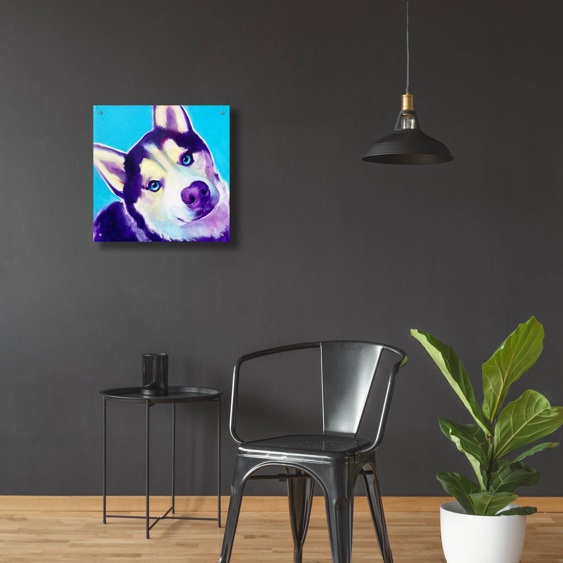 Epic Art 'Husky - Dico2 by Dawg Painter, Acrylic Glass Wall Art,24x24