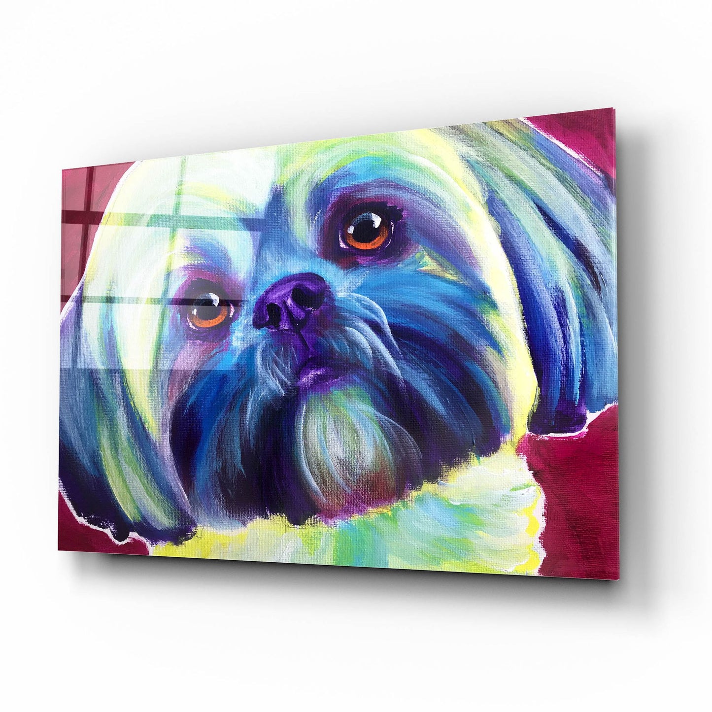 Epic Art 'Lhasa Apso - Sadie2 by Dawg Painter, Acrylic Glass Wall Art,16x12