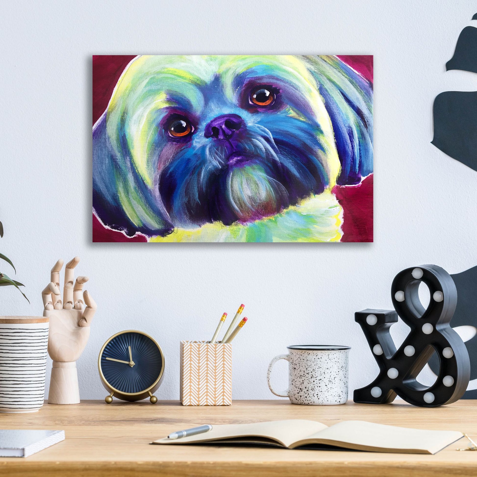 Epic Art 'Lhasa Apso - Sadie2 by Dawg Painter, Acrylic Glass Wall Art,16x12