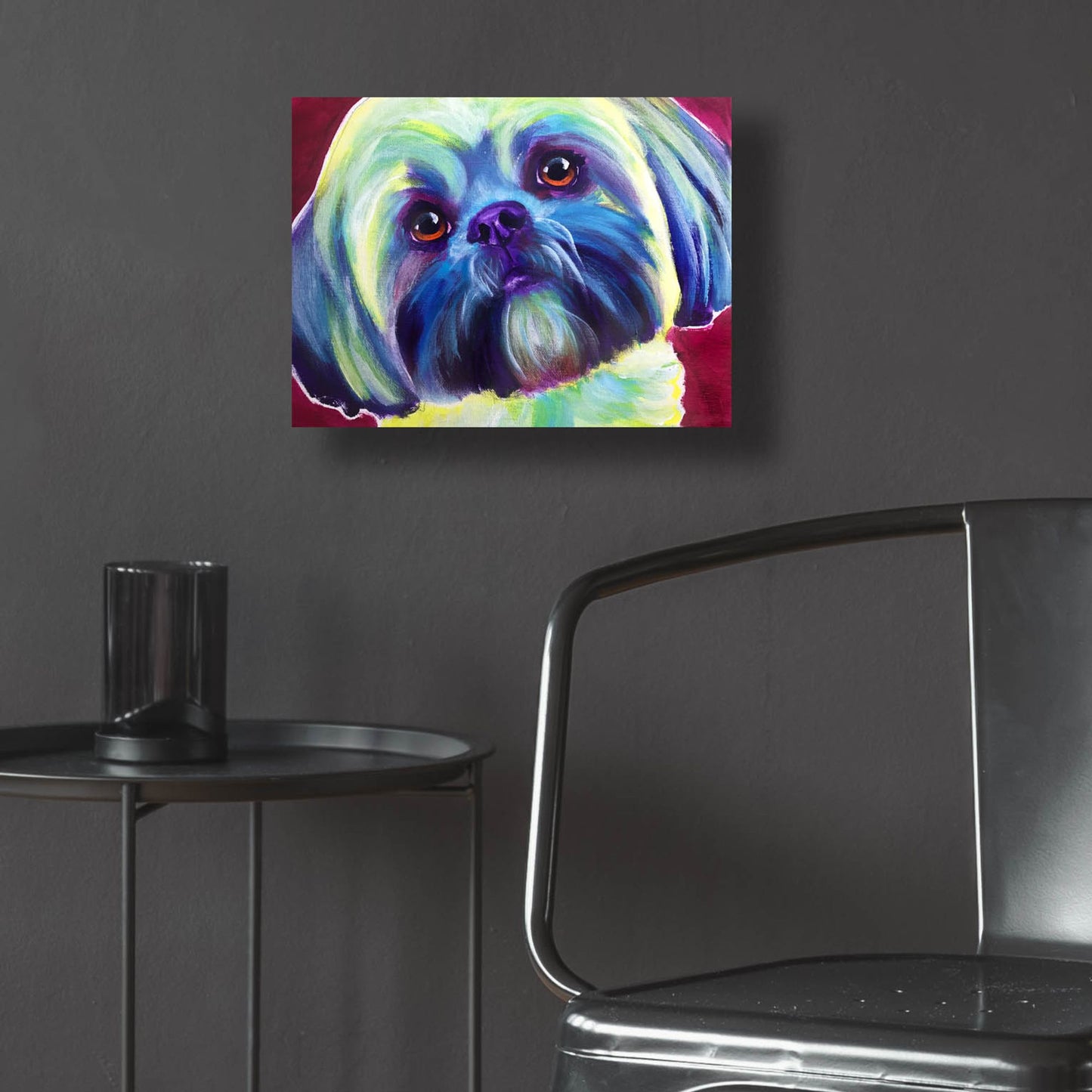 Epic Art 'Lhasa Apso - Sadie2 by Dawg Painter, Acrylic Glass Wall Art,16x12