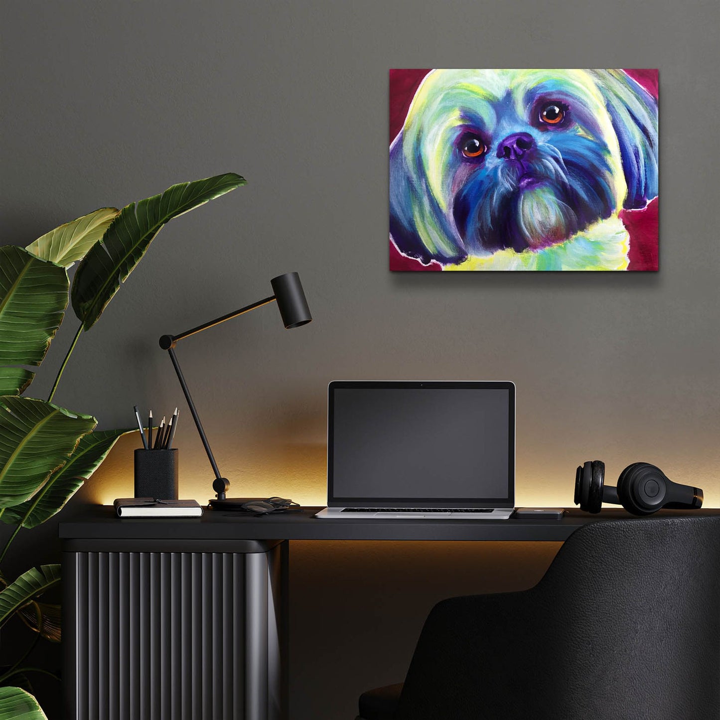 Epic Art 'Lhasa Apso - Sadie2 by Dawg Painter, Acrylic Glass Wall Art,16x12