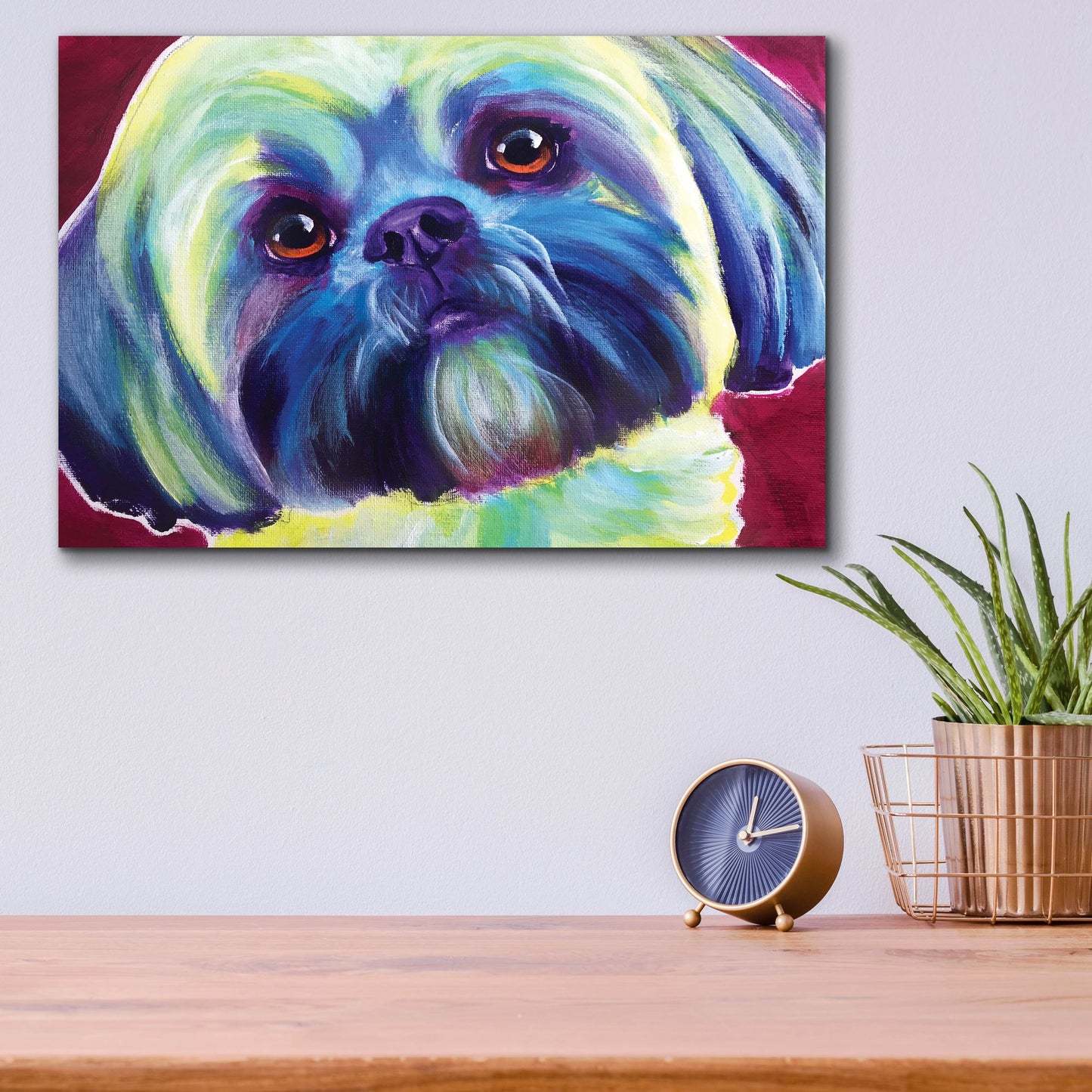 Epic Art 'Lhasa Apso - Sadie2 by Dawg Painter, Acrylic Glass Wall Art,16x12