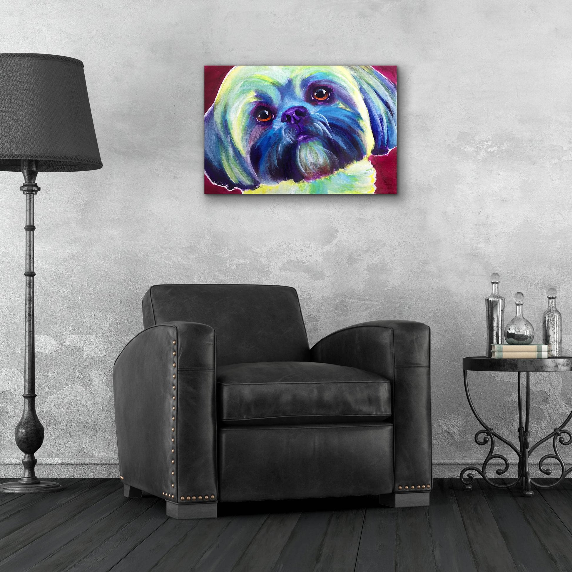 Epic Art 'Lhasa Apso - Sadie2 by Dawg Painter, Acrylic Glass Wall Art,24x16