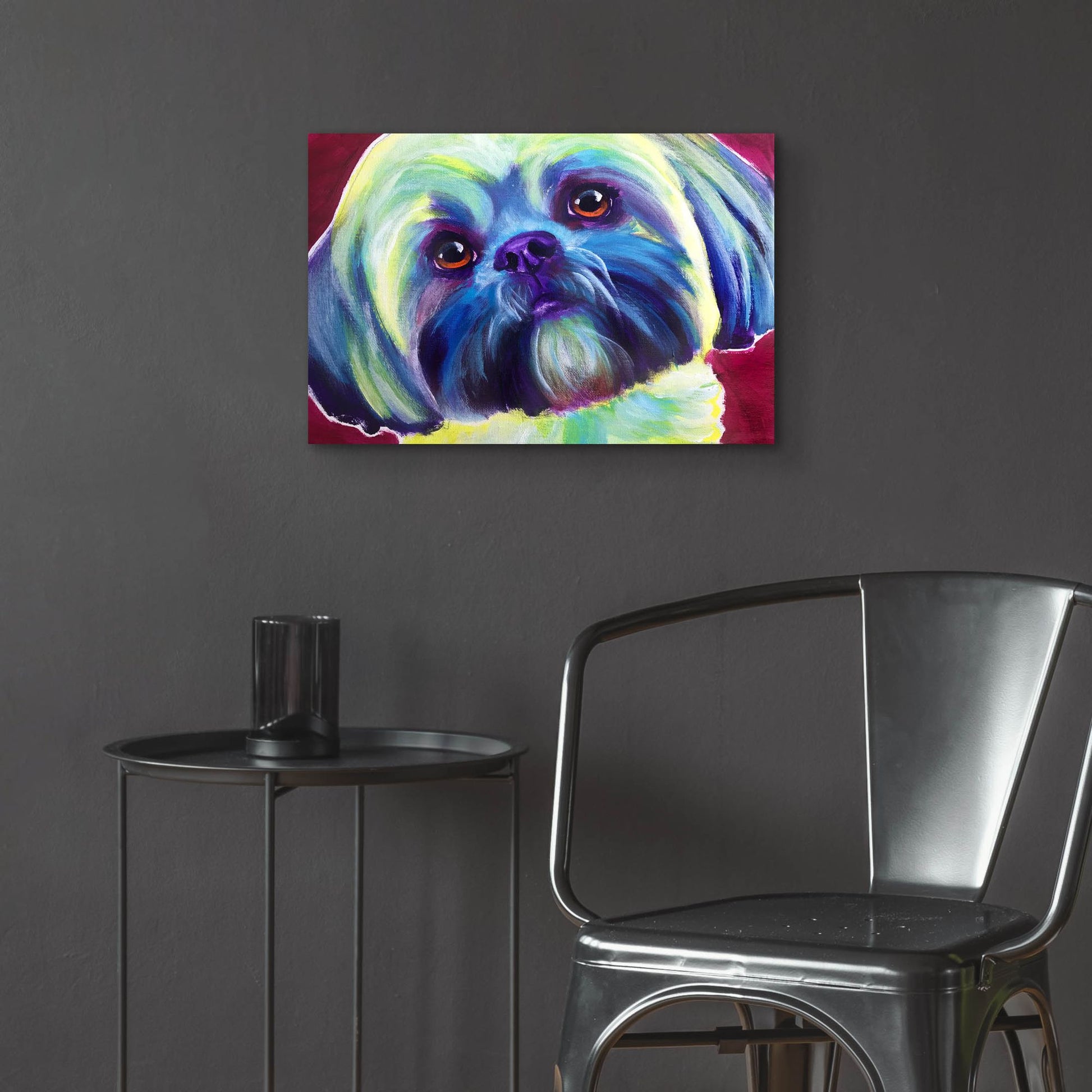 Epic Art 'Lhasa Apso - Sadie2 by Dawg Painter, Acrylic Glass Wall Art,24x16