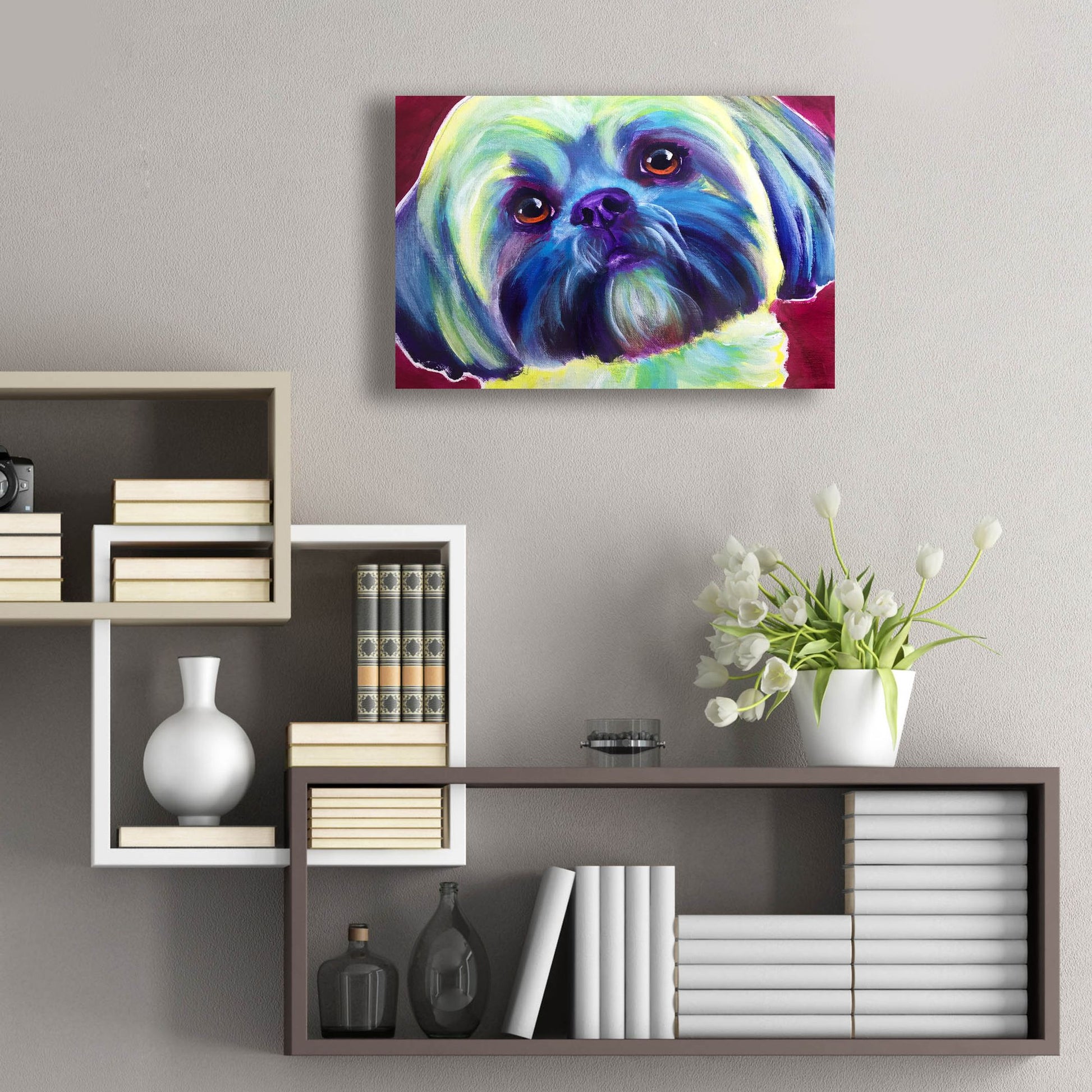 Epic Art 'Lhasa Apso - Sadie2 by Dawg Painter, Acrylic Glass Wall Art,24x16