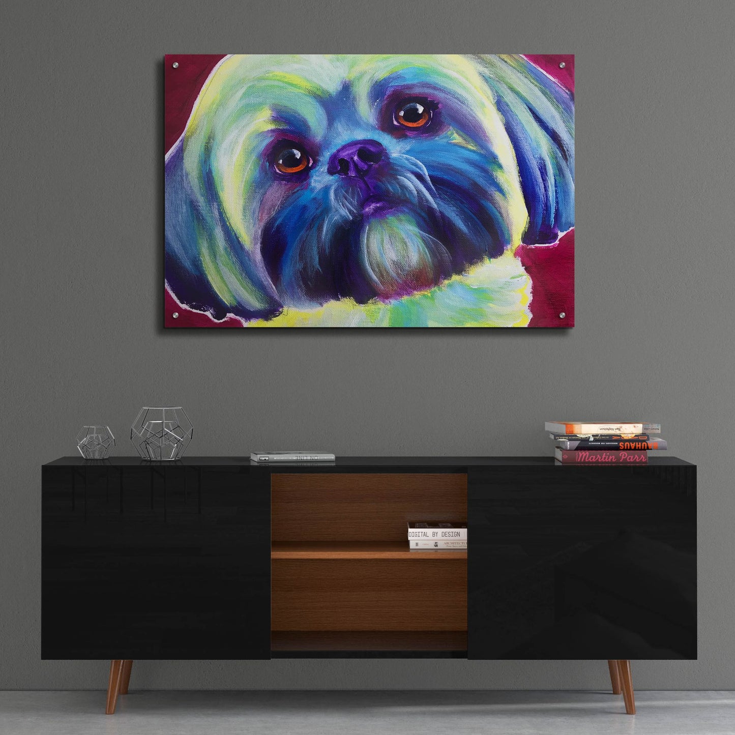 Epic Art 'Lhasa Apso - Sadie2 by Dawg Painter, Acrylic Glass Wall Art,36x24