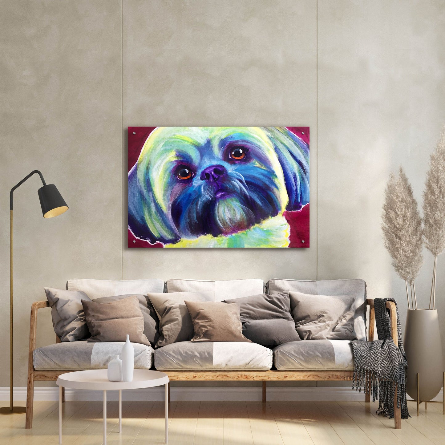 Epic Art 'Lhasa Apso - Sadie2 by Dawg Painter, Acrylic Glass Wall Art,36x24