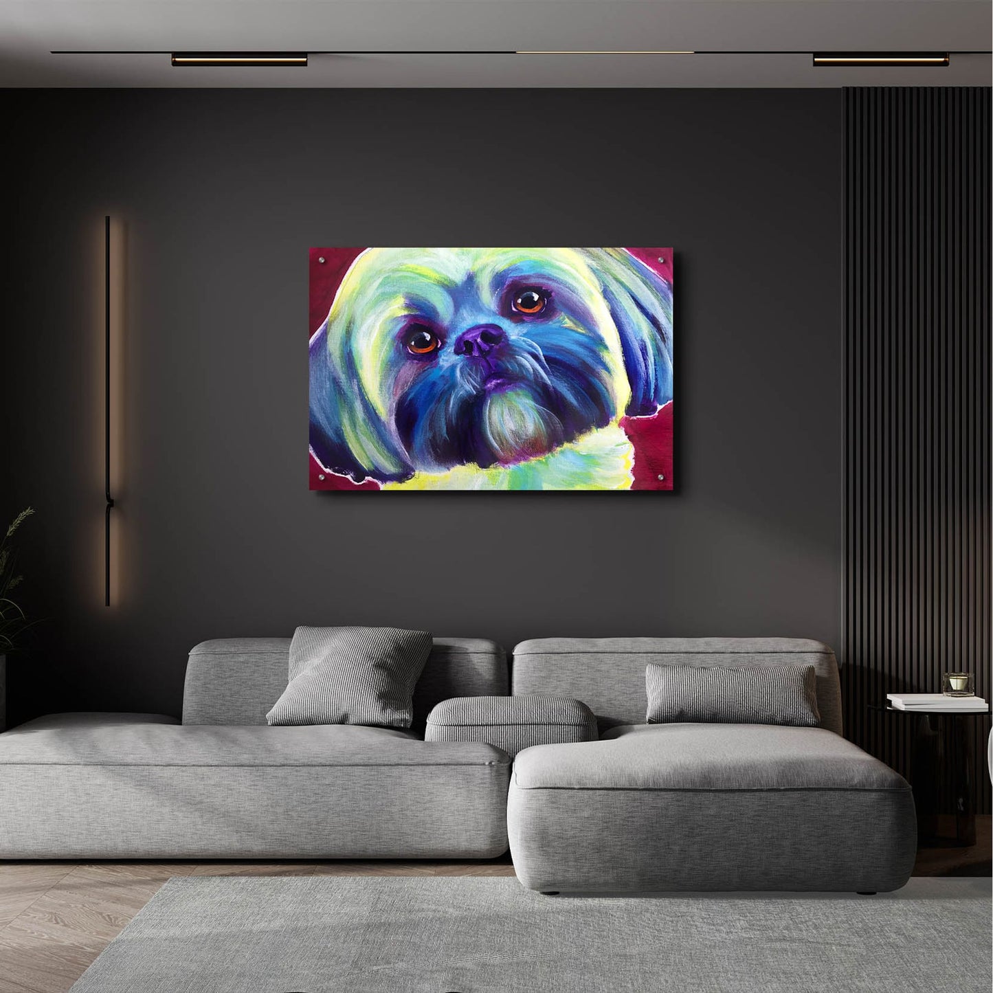 Epic Art 'Lhasa Apso - Sadie2 by Dawg Painter, Acrylic Glass Wall Art,36x24