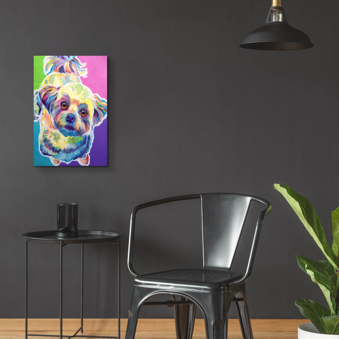 Epic Art 'Maltipoo - Ziggy2 by Dawg Painter, Acrylic Glass Wall Art,16x24