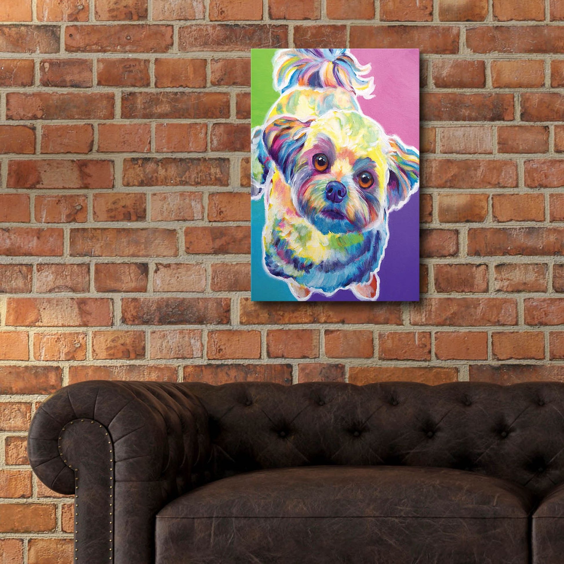 Epic Art 'Maltipoo - Ziggy2 by Dawg Painter, Acrylic Glass Wall Art,16x24