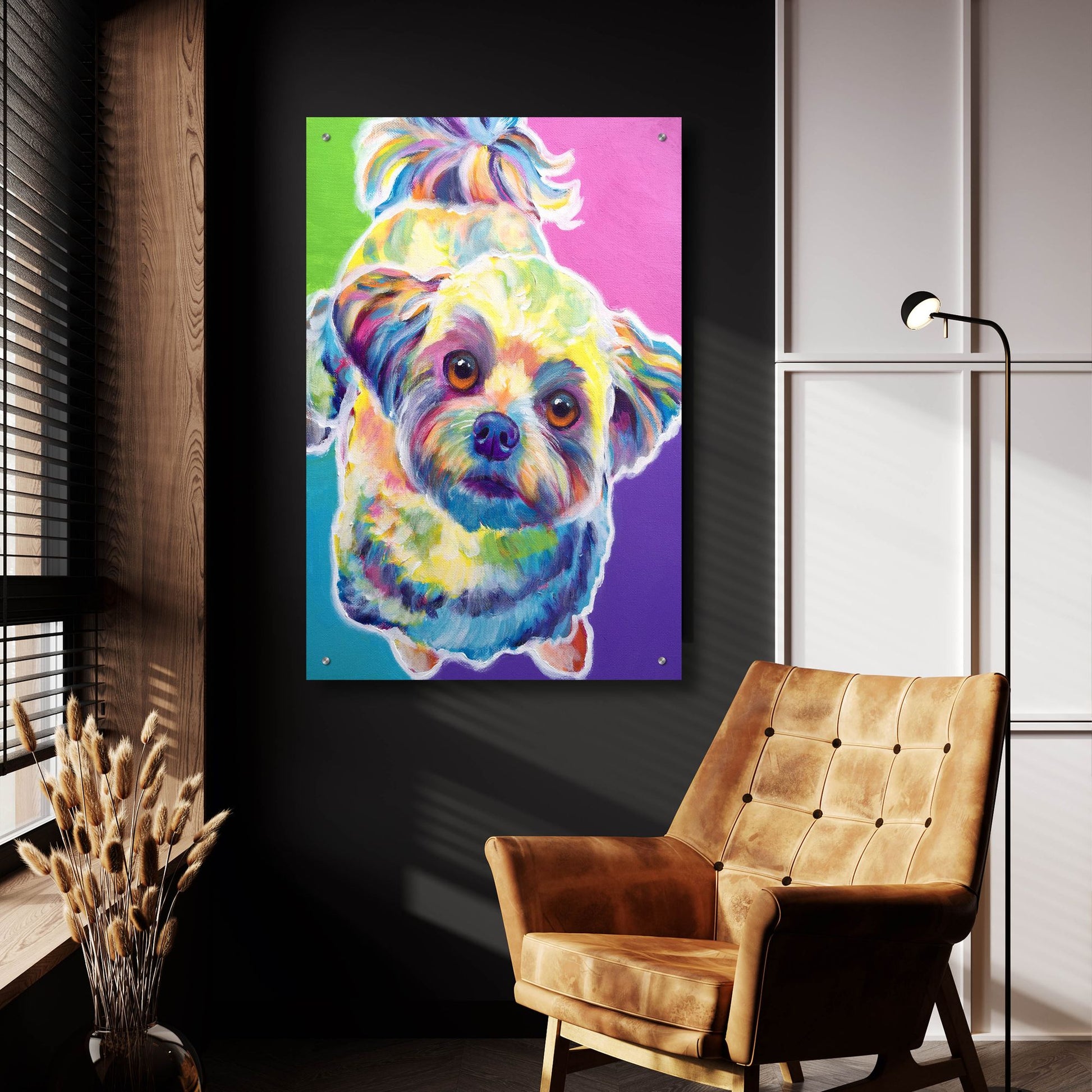 Epic Art 'Maltipoo - Ziggy2 by Dawg Painter, Acrylic Glass Wall Art,24x36