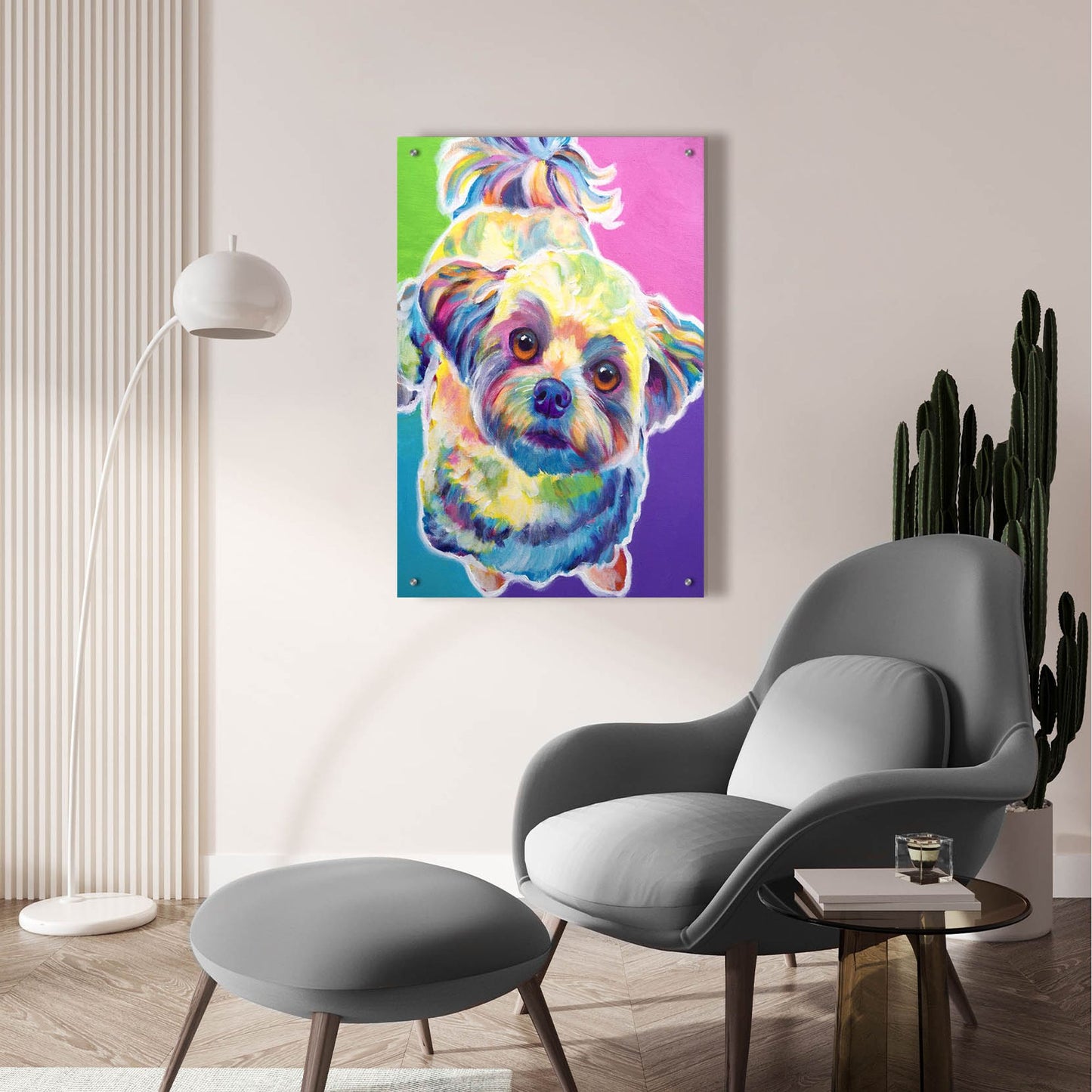 Epic Art 'Maltipoo - Ziggy2 by Dawg Painter, Acrylic Glass Wall Art,24x36