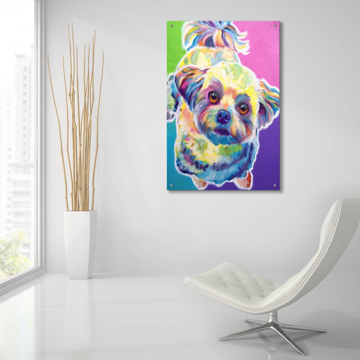 Epic Art 'Maltipoo - Ziggy2 by Dawg Painter, Acrylic Glass Wall Art,24x36