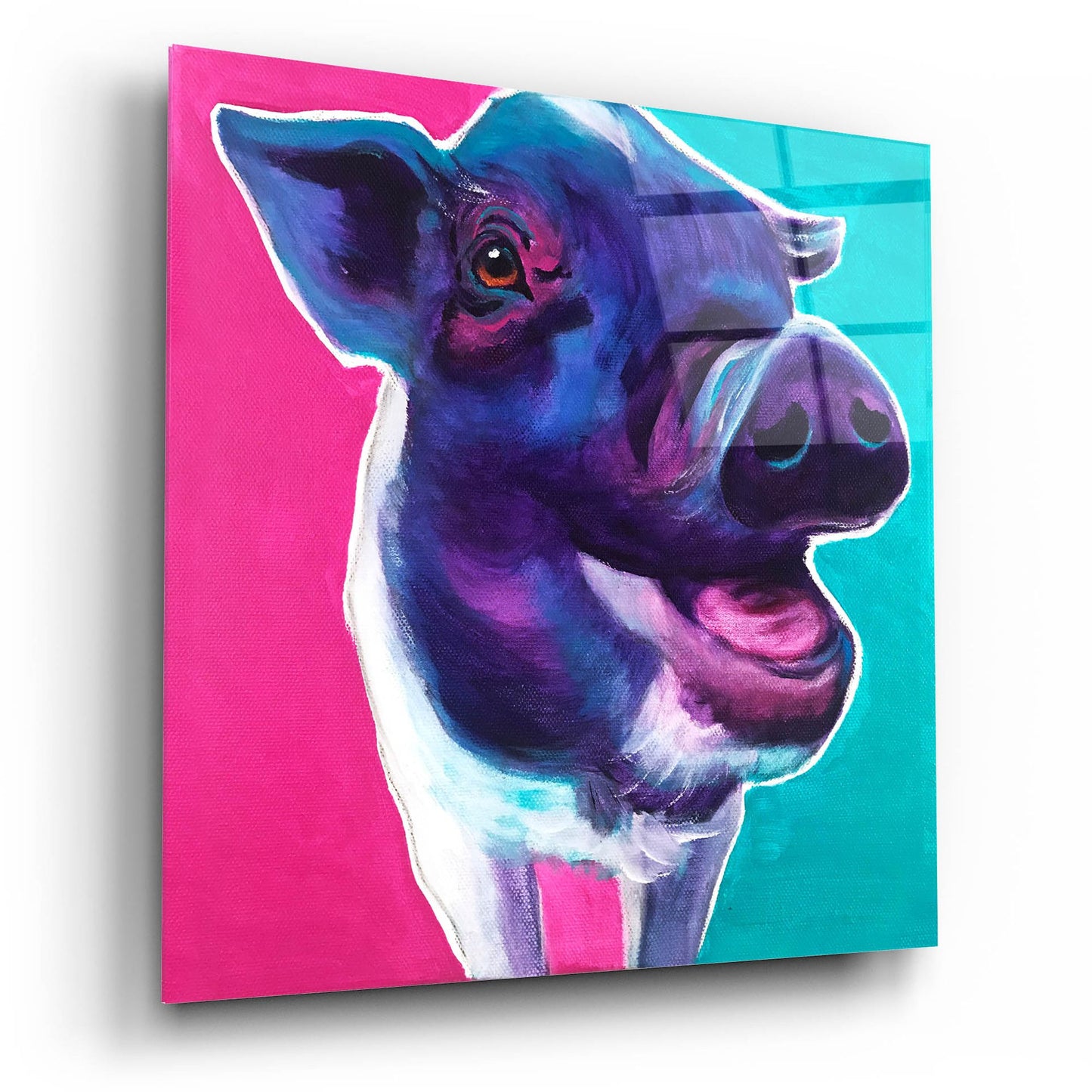 Epic Art 'Pig - Sophie2 by Dawg Painter, Acrylic Glass Wall Art,12x12