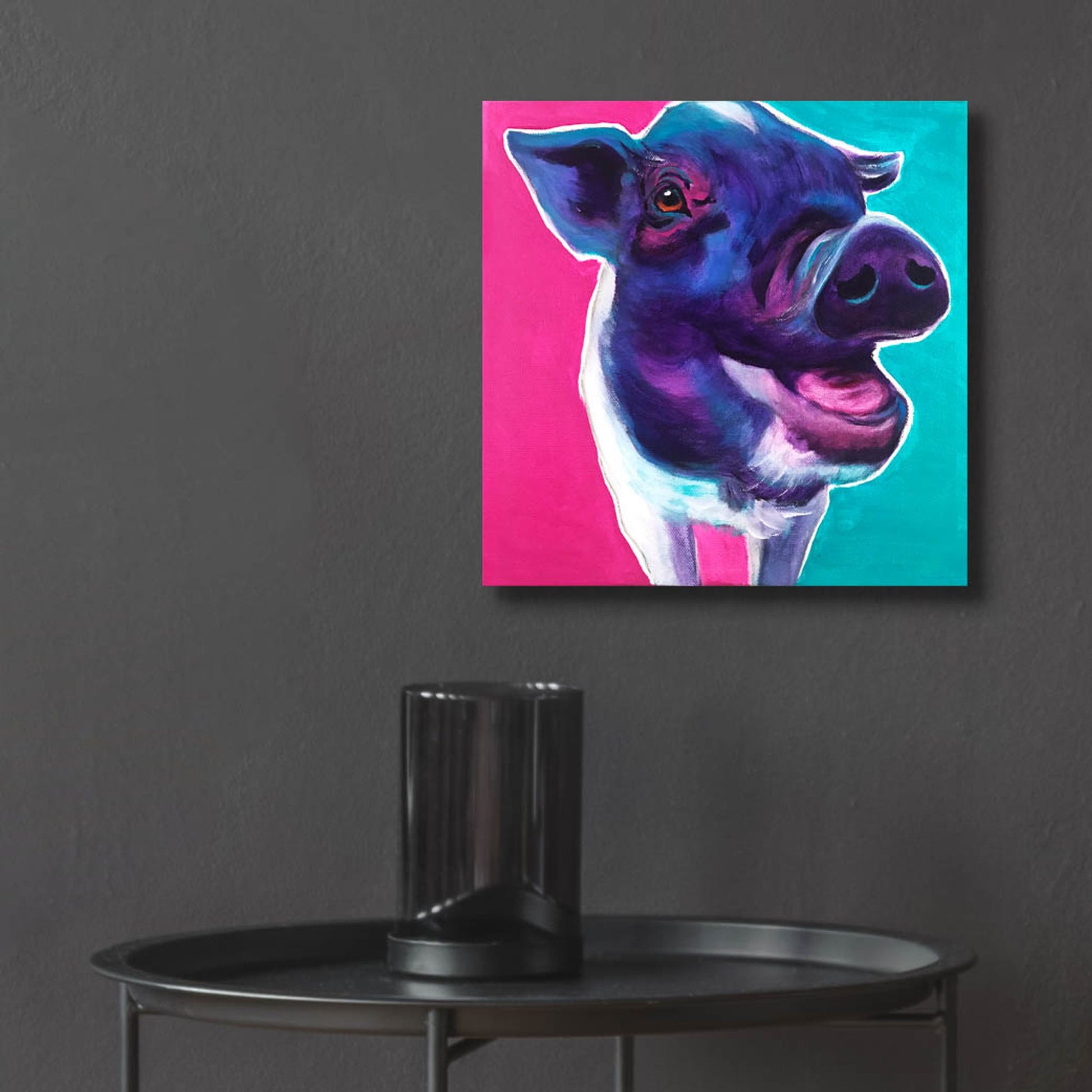 Epic Art 'Pig - Sophie2 by Dawg Painter, Acrylic Glass Wall Art,12x12