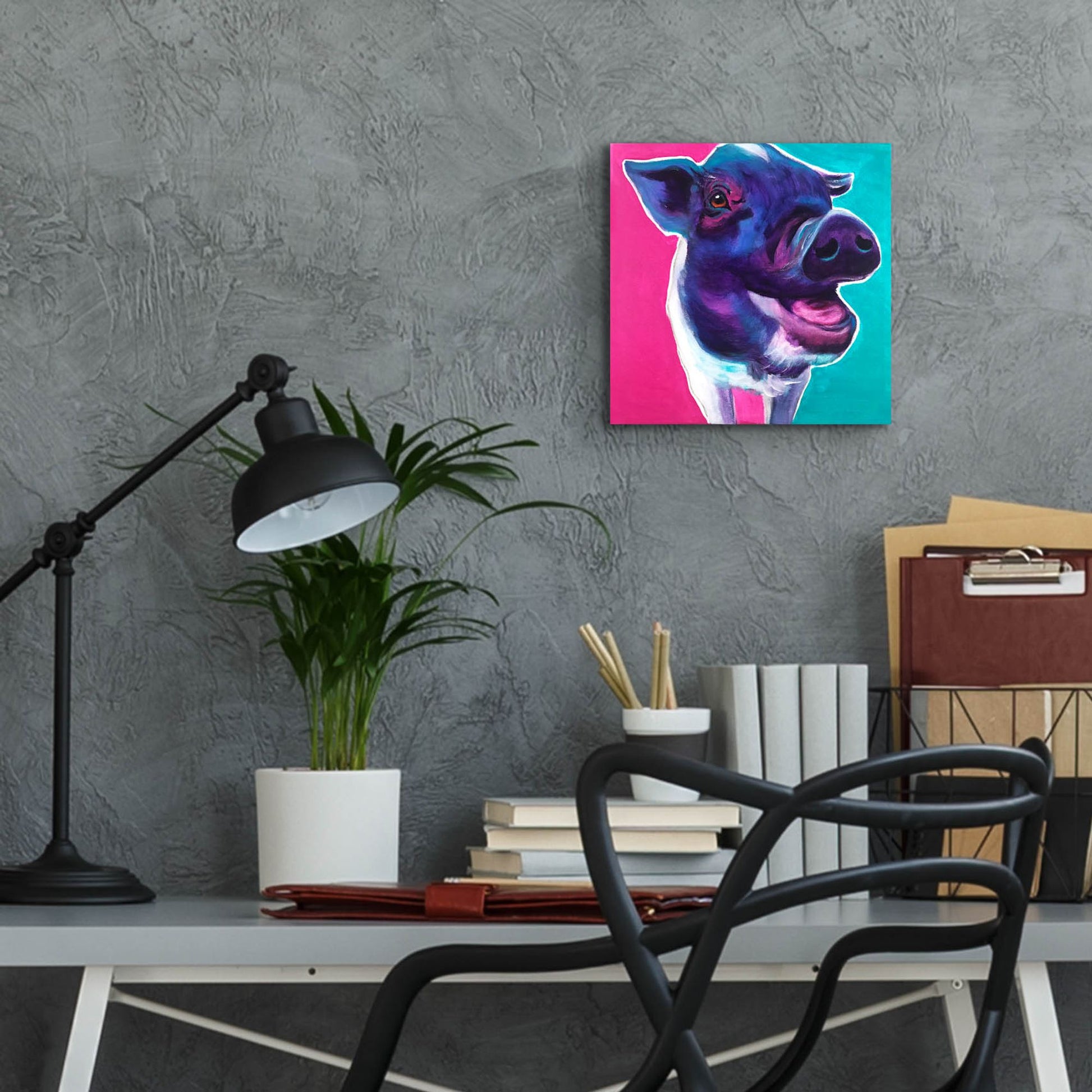 Epic Art 'Pig - Sophie2 by Dawg Painter, Acrylic Glass Wall Art,12x12