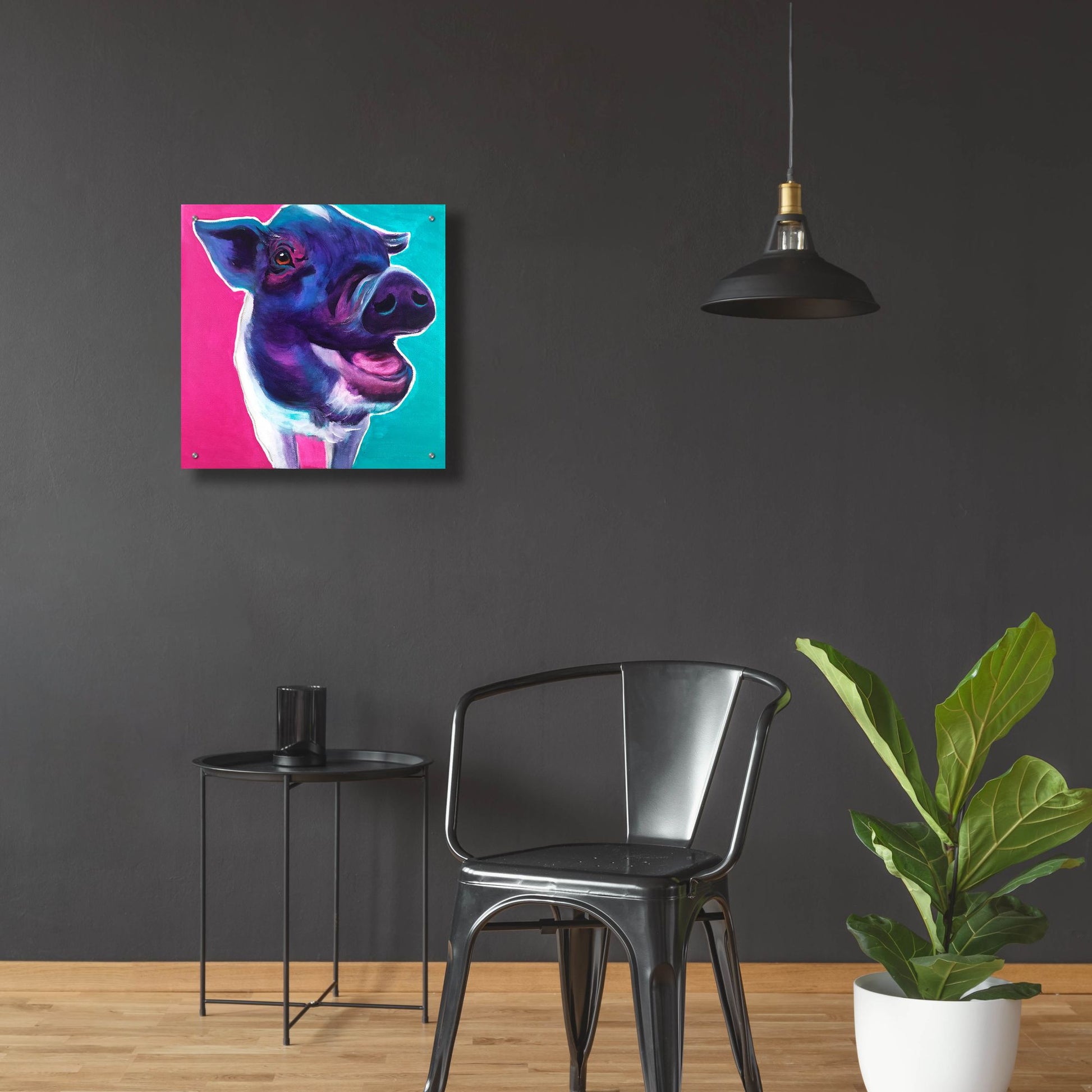 Epic Art 'Pig - Sophie2 by Dawg Painter, Acrylic Glass Wall Art,24x24