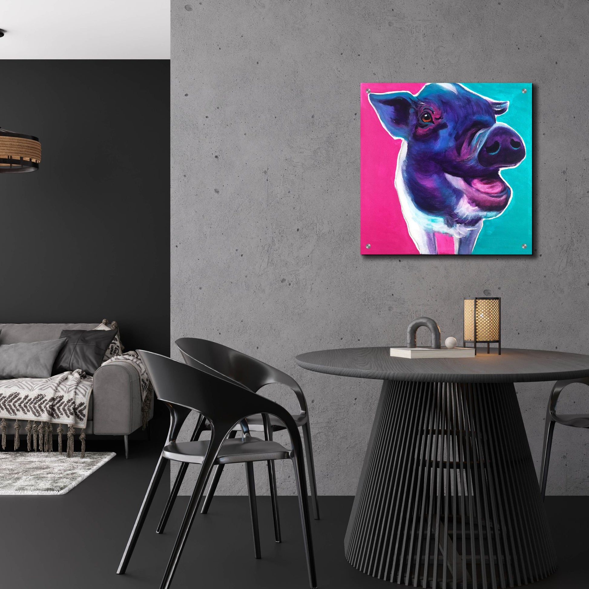 Epic Art 'Pig - Sophie2 by Dawg Painter, Acrylic Glass Wall Art,24x24