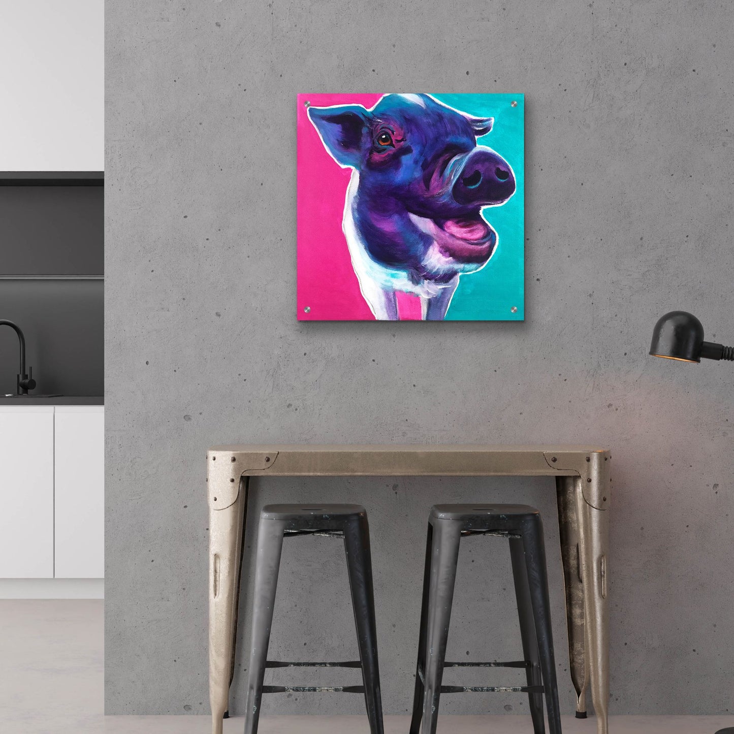 Epic Art 'Pig - Sophie2 by Dawg Painter, Acrylic Glass Wall Art,24x24