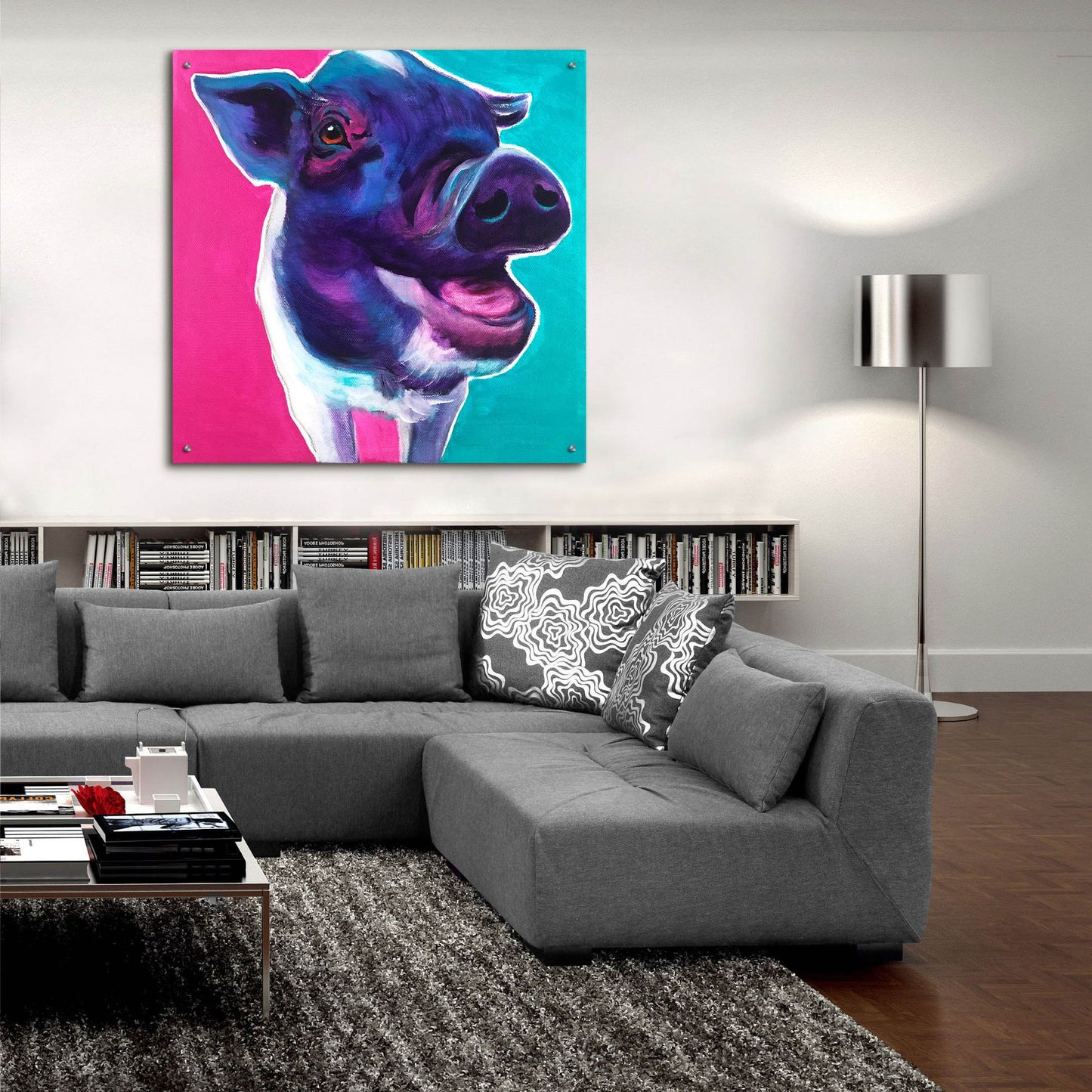 Epic Art 'Pig - Sophie2 by Dawg Painter, Acrylic Glass Wall Art,36x36