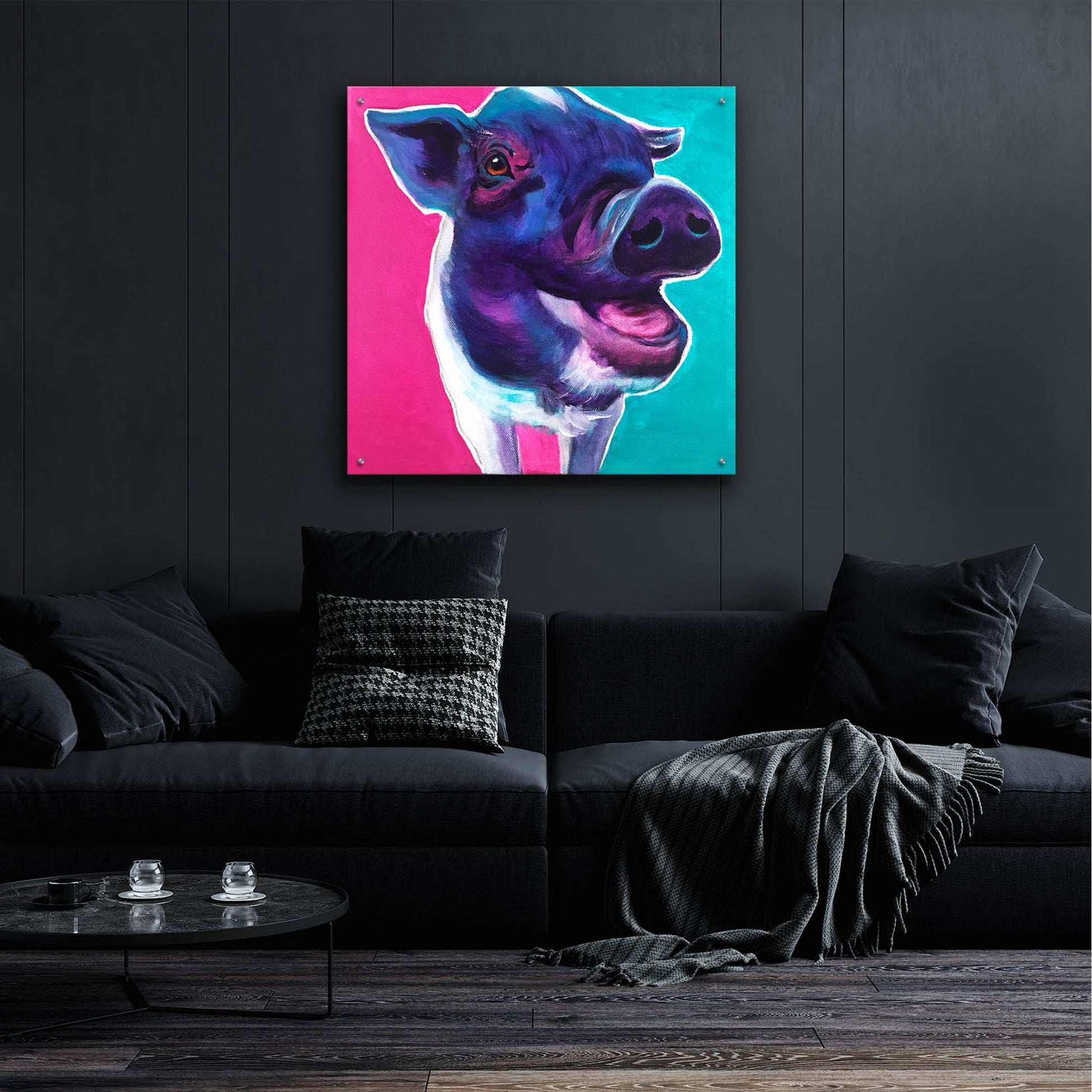 Epic Art 'Pig - Sophie2 by Dawg Painter, Acrylic Glass Wall Art,36x36