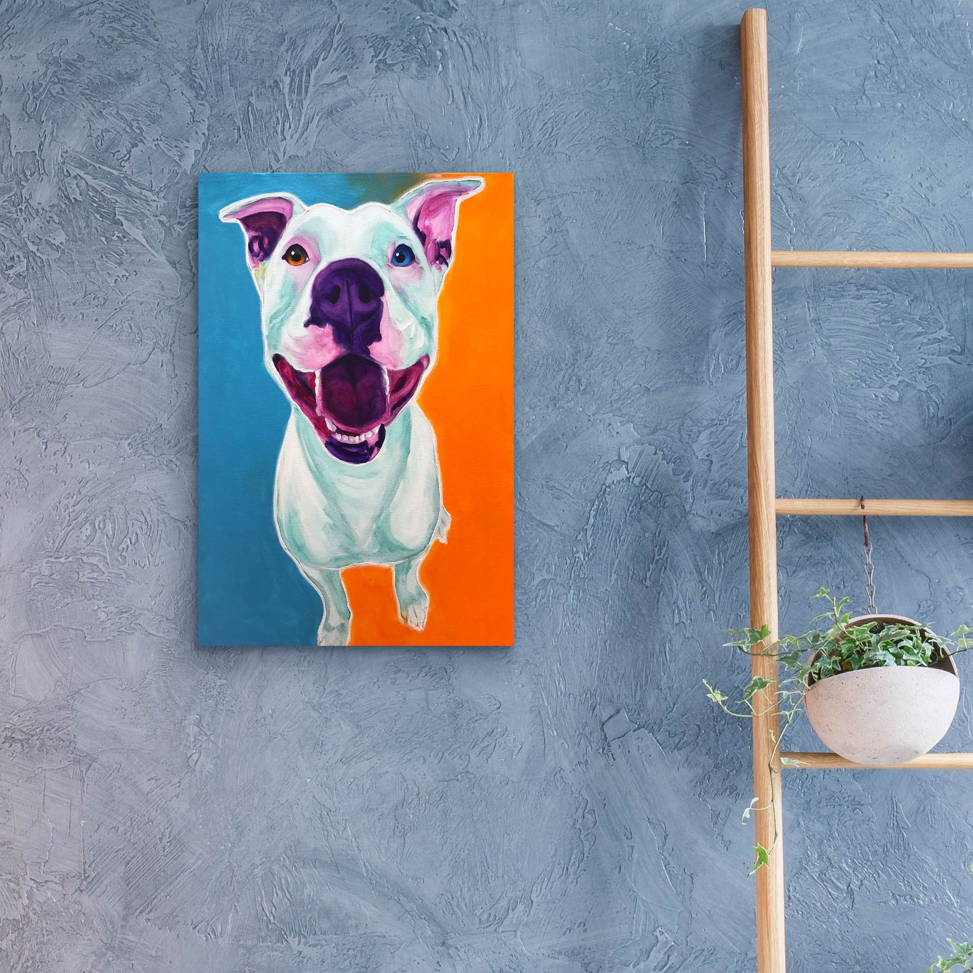 Epic Art 'Pit Bull - Angel2 by Dawg Painter, Acrylic Glass Wall Art,16x24