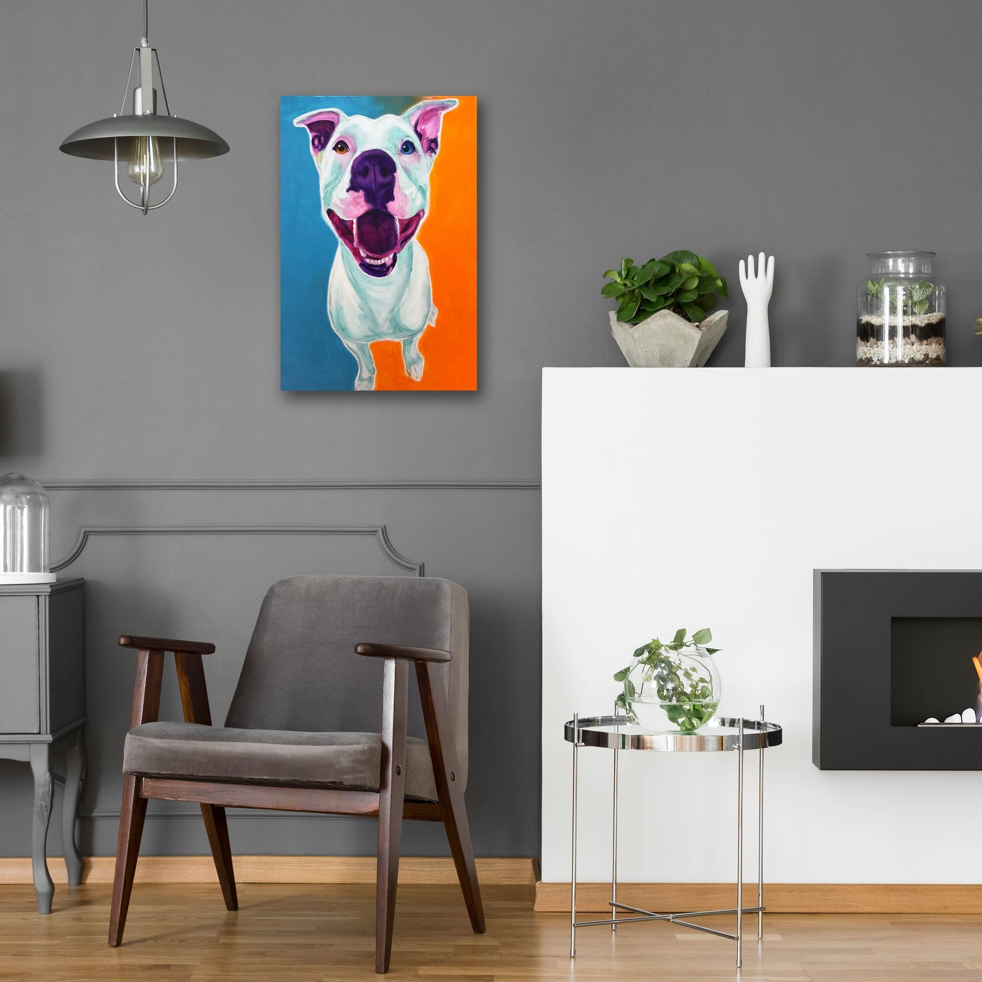 Epic Art 'Pit Bull - Angel2 by Dawg Painter, Acrylic Glass Wall Art,16x24