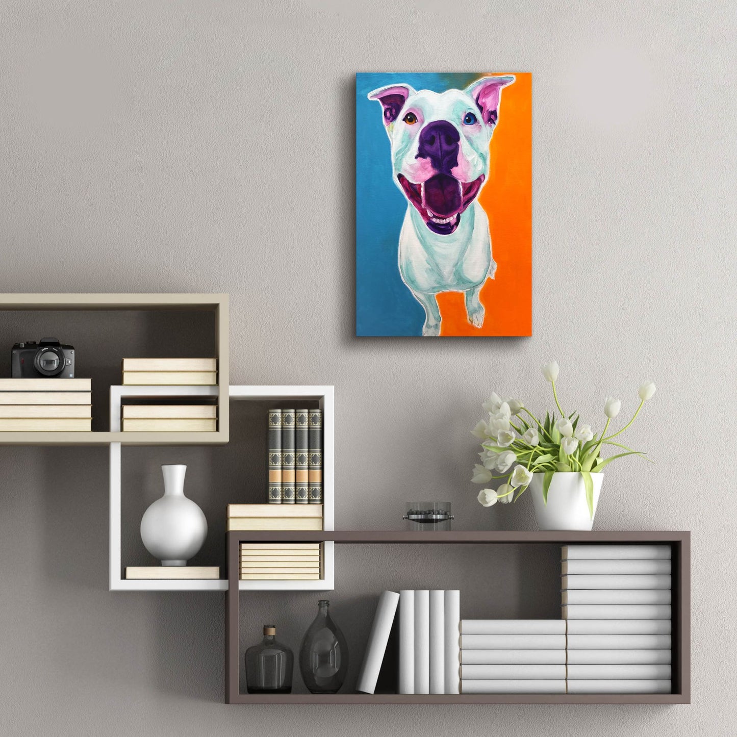 Epic Art 'Pit Bull - Angel2 by Dawg Painter, Acrylic Glass Wall Art,16x24