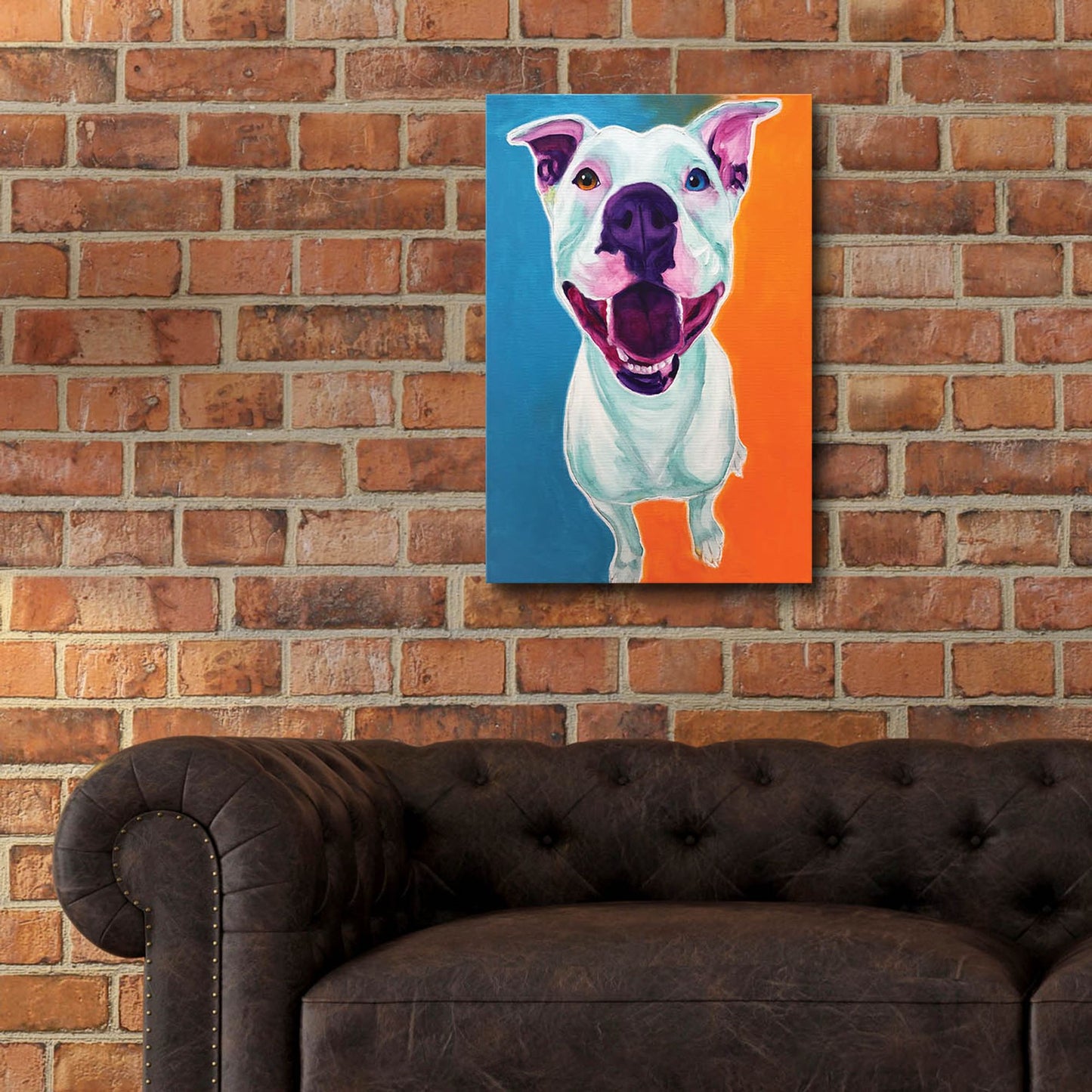 Epic Art 'Pit Bull - Angel2 by Dawg Painter, Acrylic Glass Wall Art,16x24