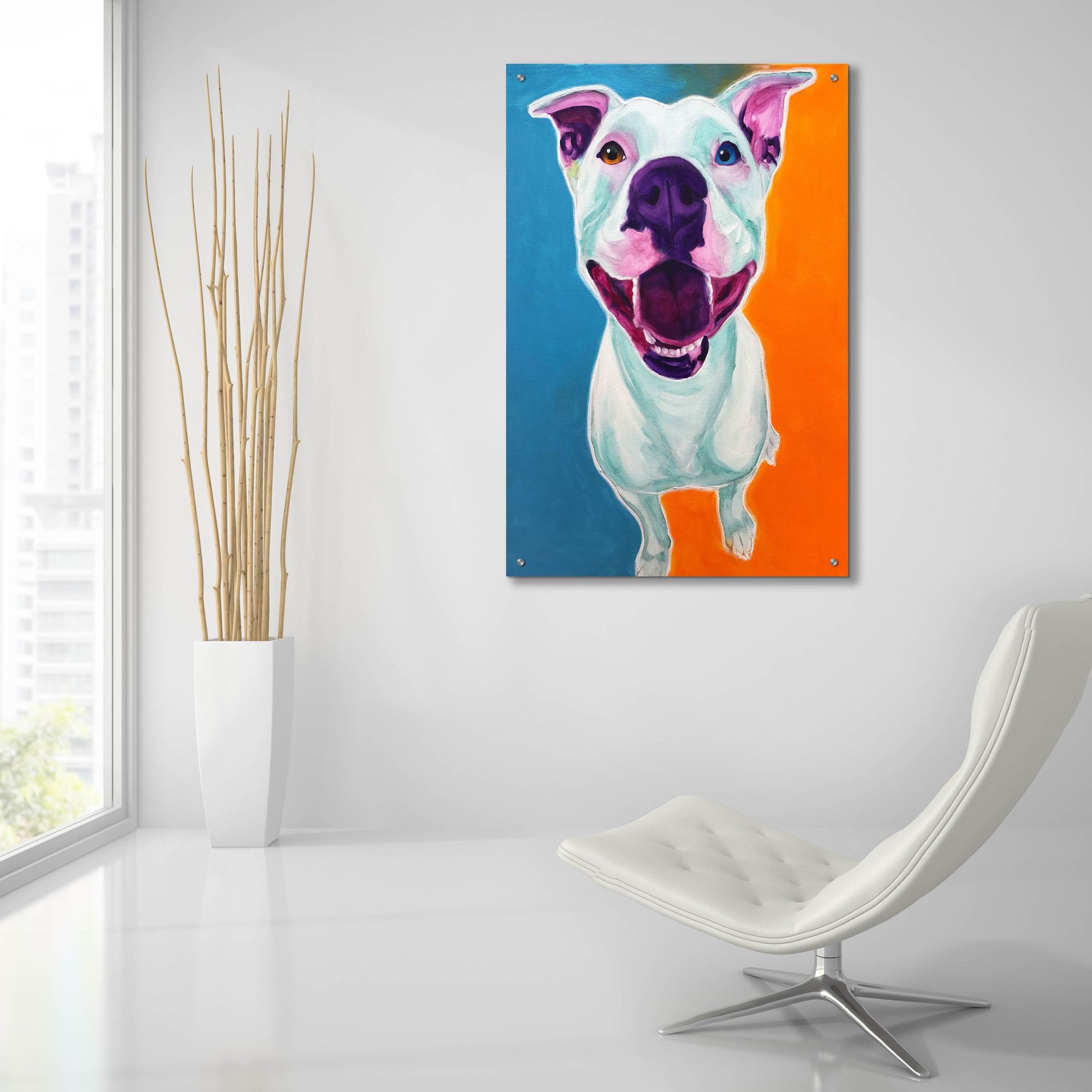 Epic Art 'Pit Bull - Angel2 by Dawg Painter, Acrylic Glass Wall Art,24x36