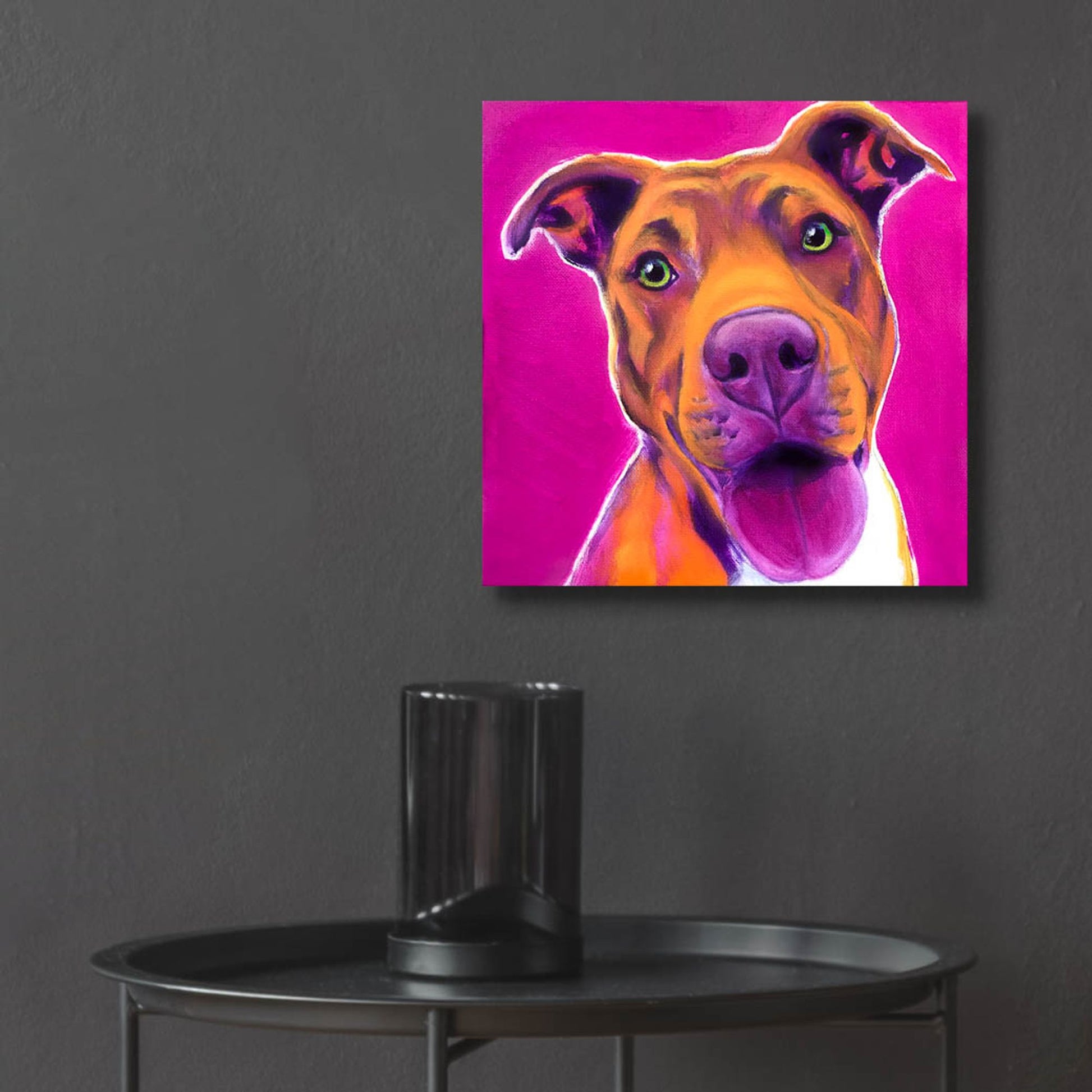 Epic Art 'Pit Bull - Bama2 by Dawg Painter, Acrylic Glass Wall Art,12x12