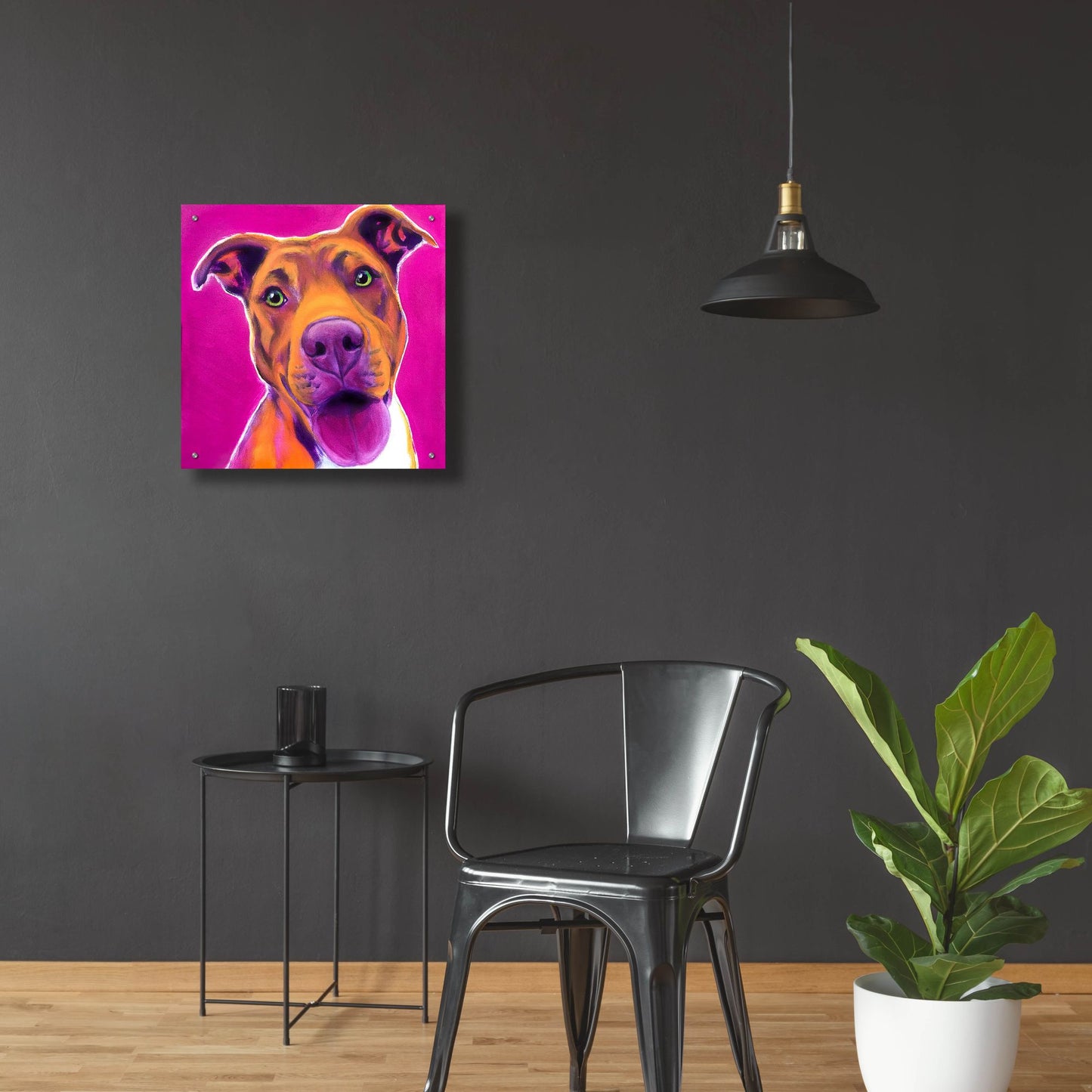 Epic Art 'Pit Bull - Bama2 by Dawg Painter, Acrylic Glass Wall Art,24x24