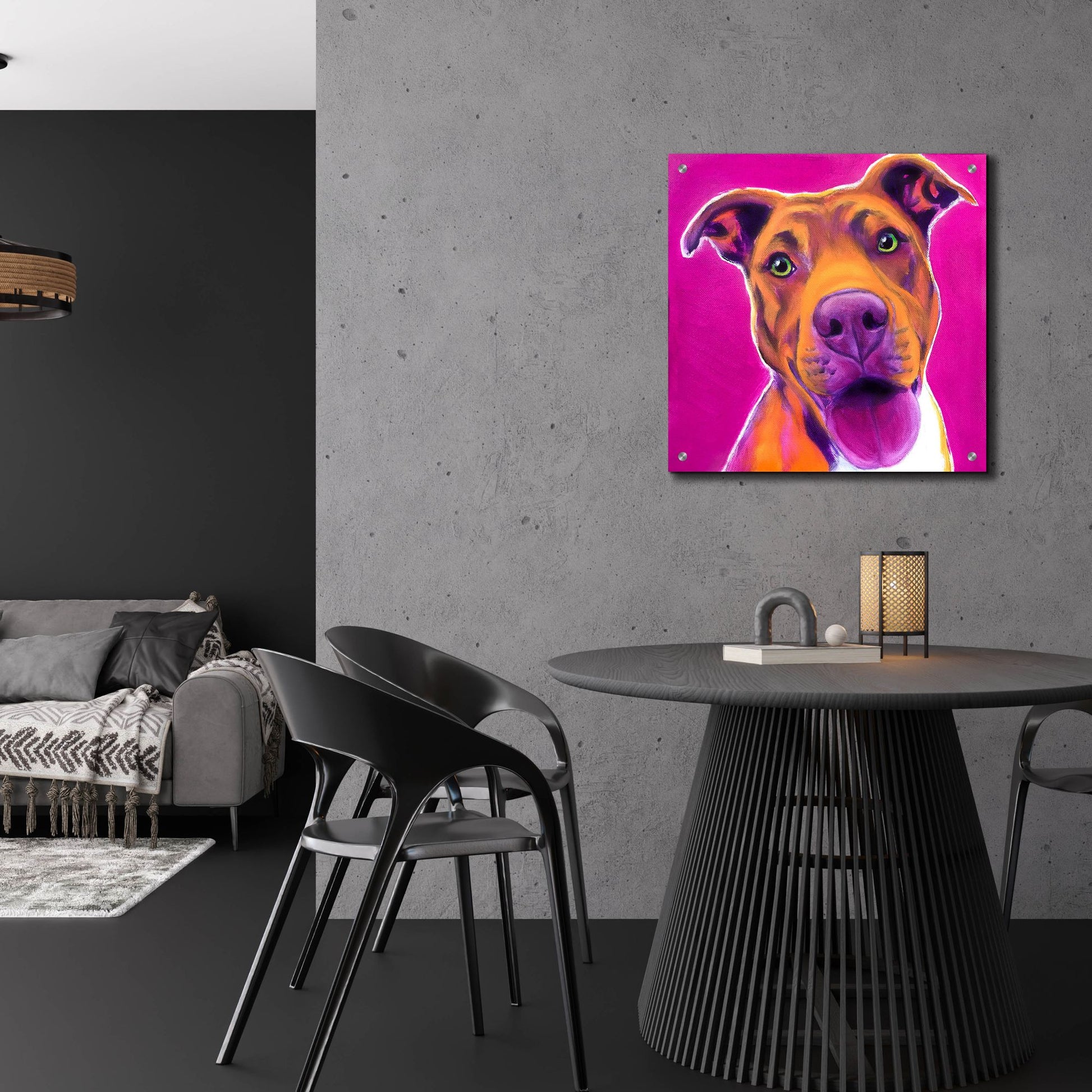 Epic Art 'Pit Bull - Bama2 by Dawg Painter, Acrylic Glass Wall Art,24x24