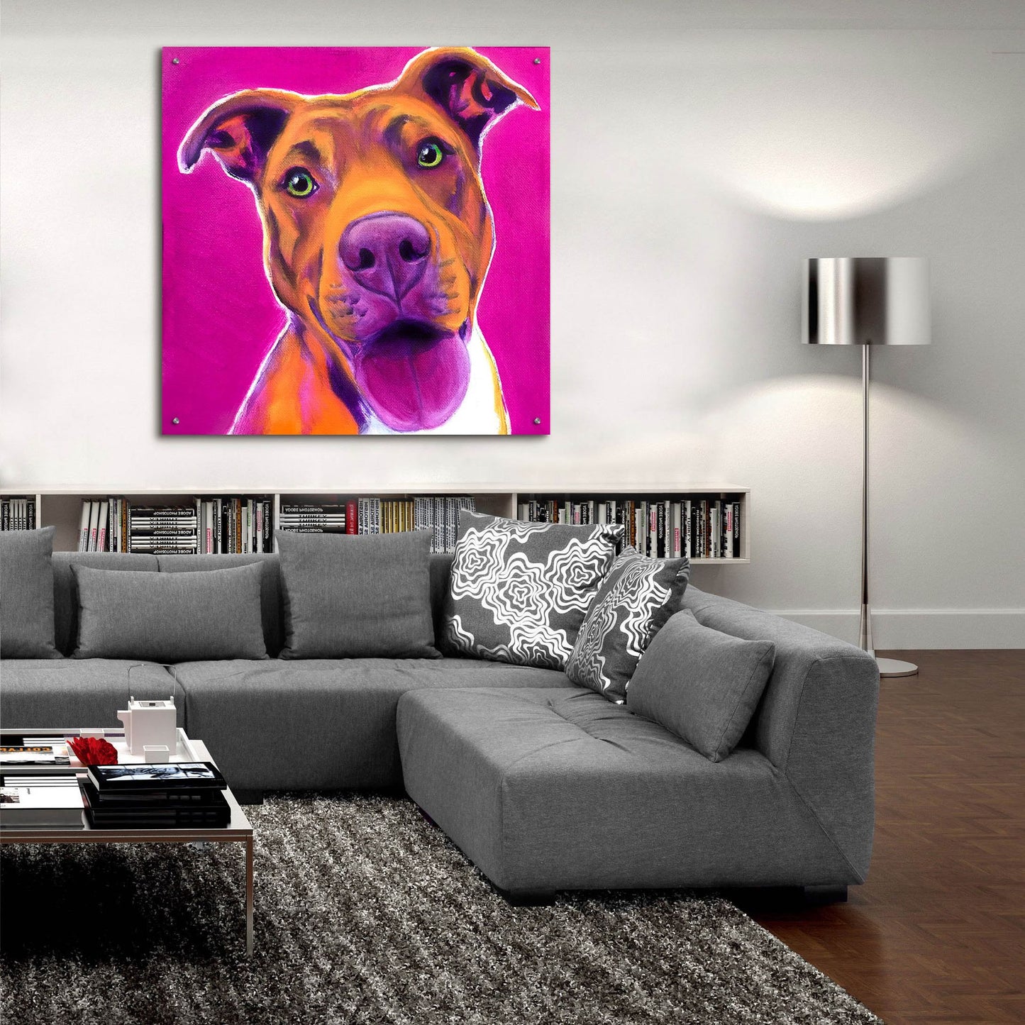 Epic Art 'Pit Bull - Bama2 by Dawg Painter, Acrylic Glass Wall Art,36x36