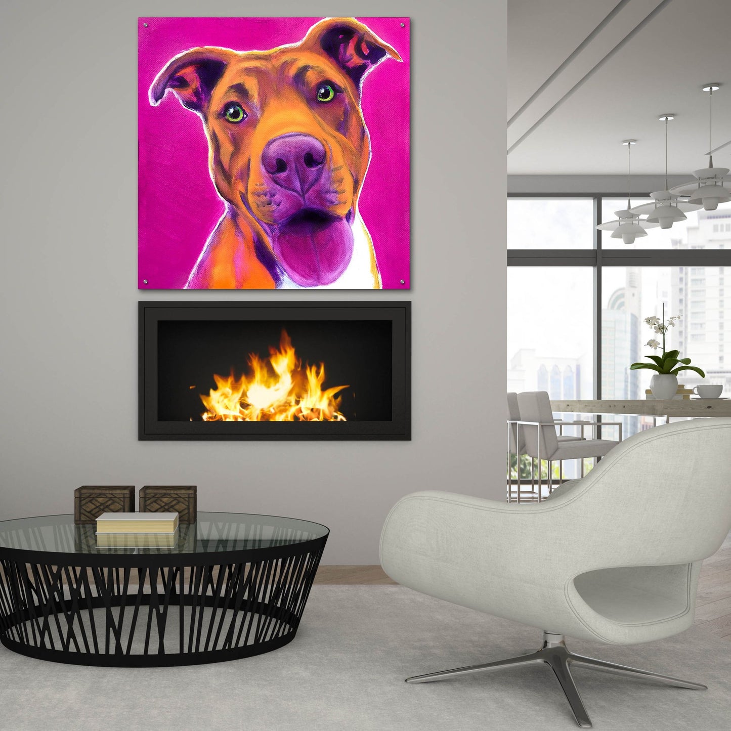 Epic Art 'Pit Bull - Bama2 by Dawg Painter, Acrylic Glass Wall Art,36x36