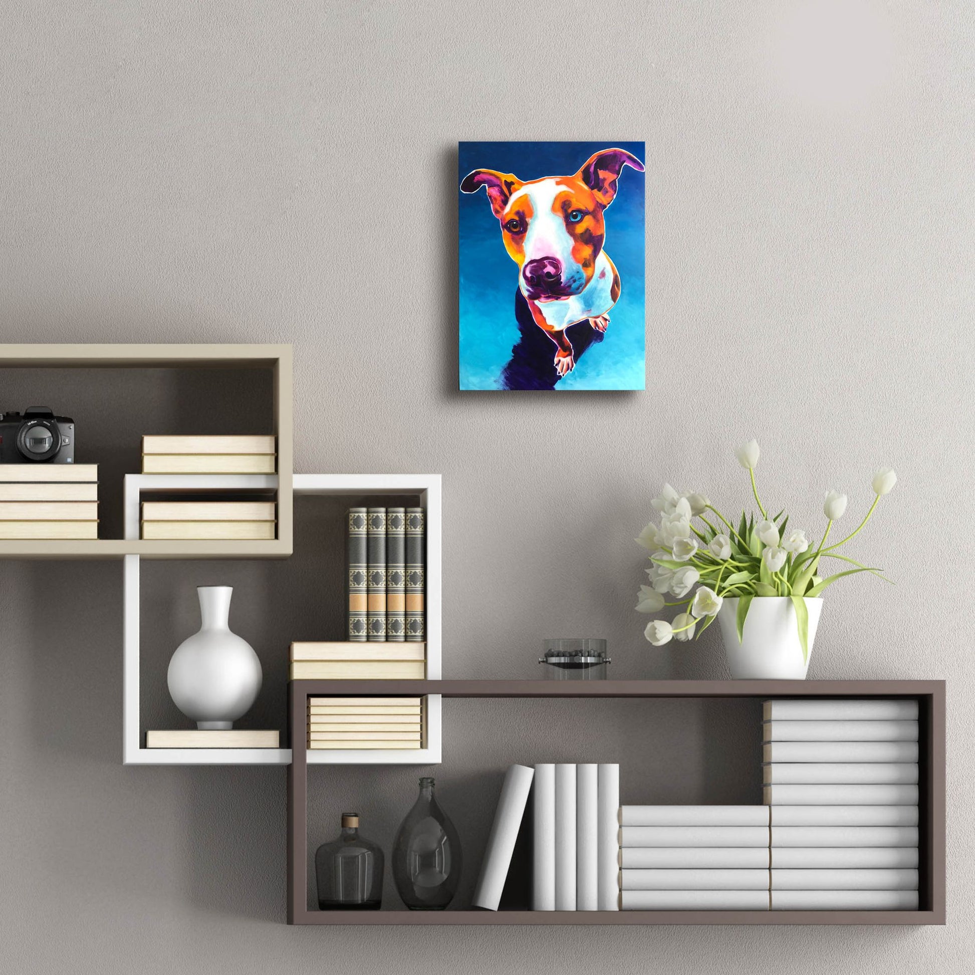 Epic Art 'Pit Bull - Bentley2 by Dawg Painter, Acrylic Glass Wall Art,12x16