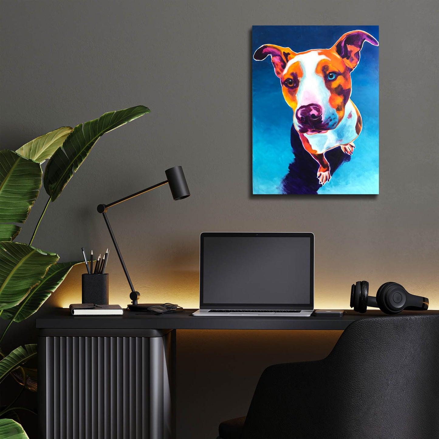 Epic Art 'Pit Bull - Bentley2 by Dawg Painter, Acrylic Glass Wall Art,12x16