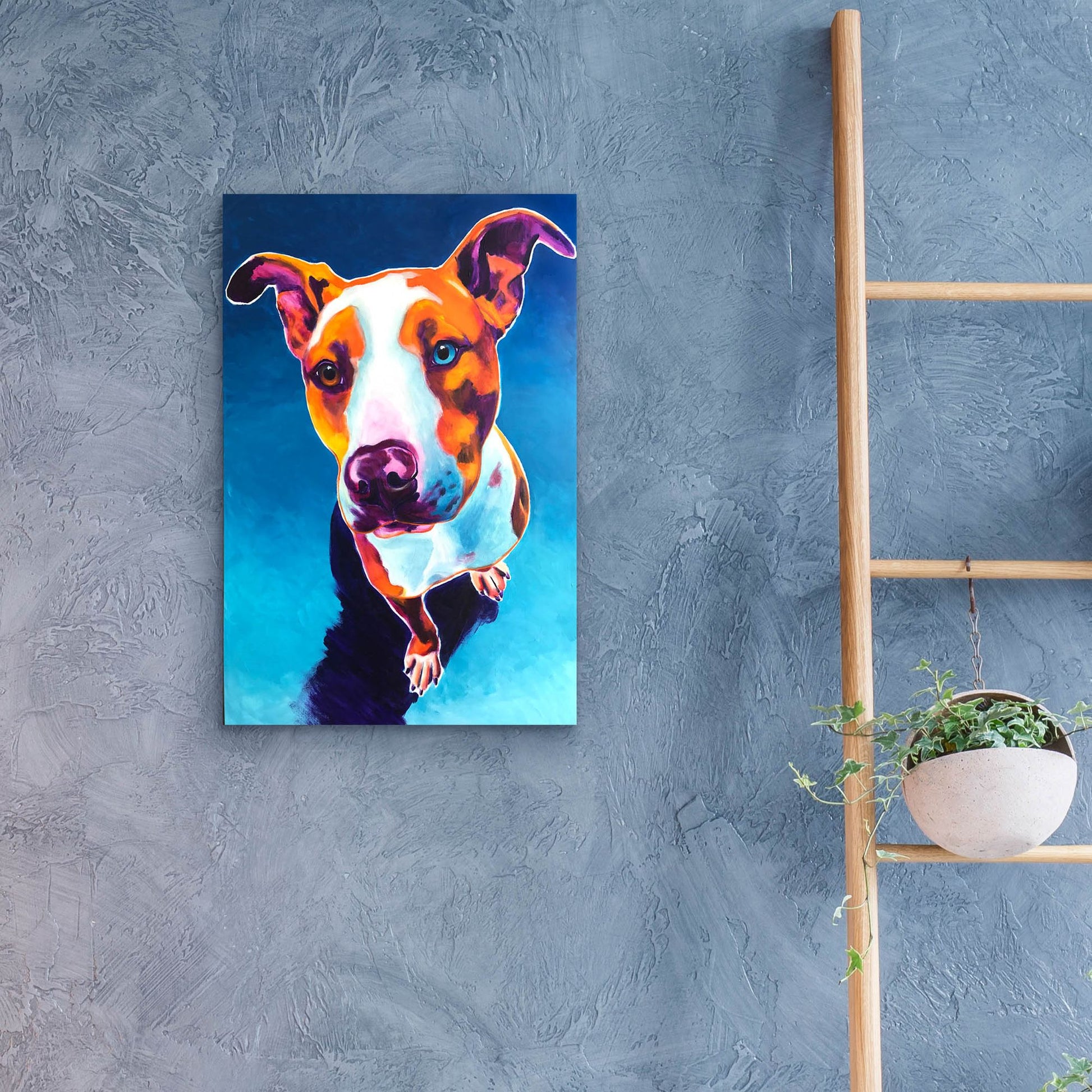 Epic Art 'Pit Bull - Bentley2 by Dawg Painter, Acrylic Glass Wall Art,16x24